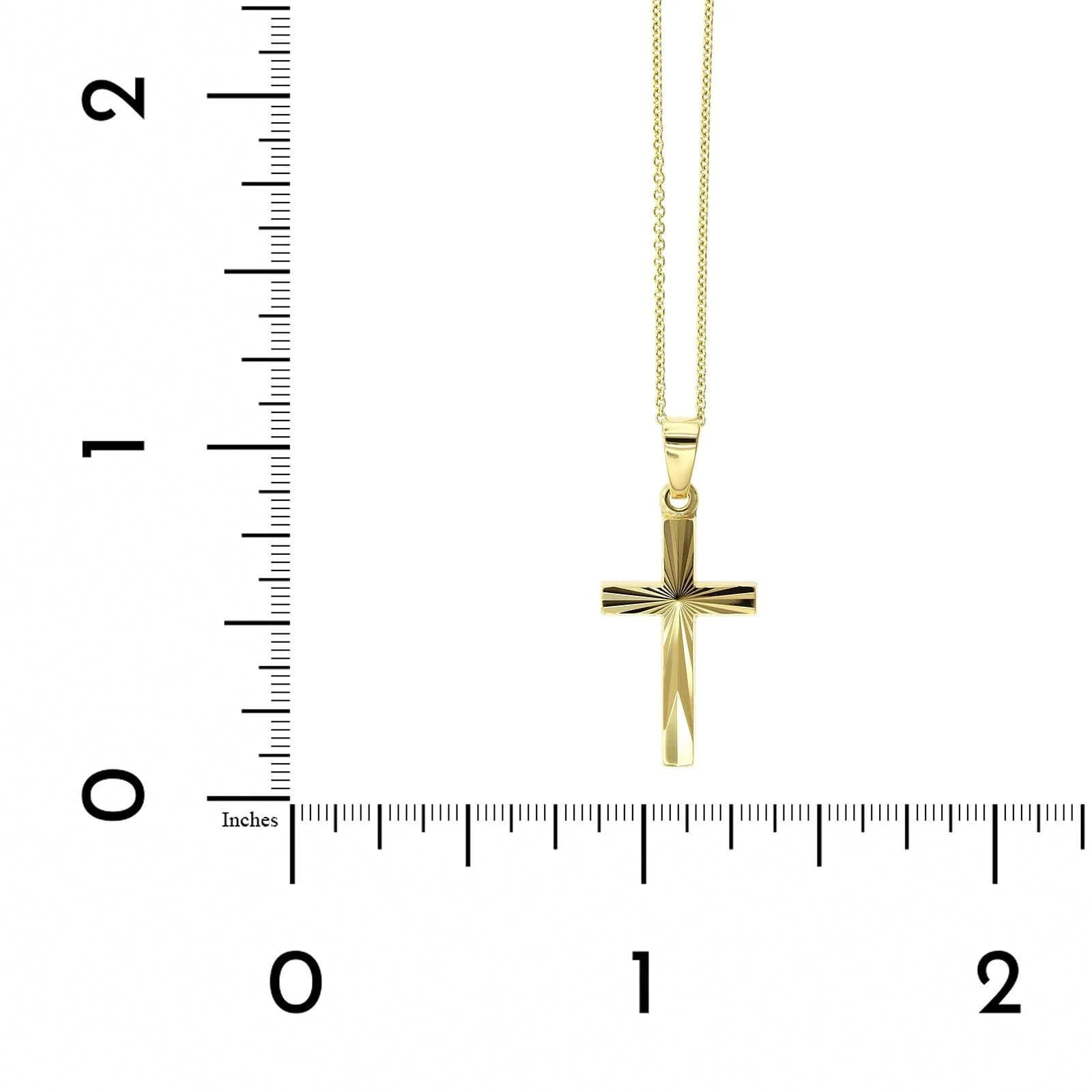 14K Yellow Gold Cross Pendant Necklace - Image 4
