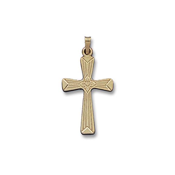 14K Yellow Gold Fancy Design Cross Pendant