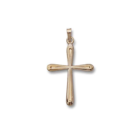 14K Yellow Gold Fancy Design Cross Pendant