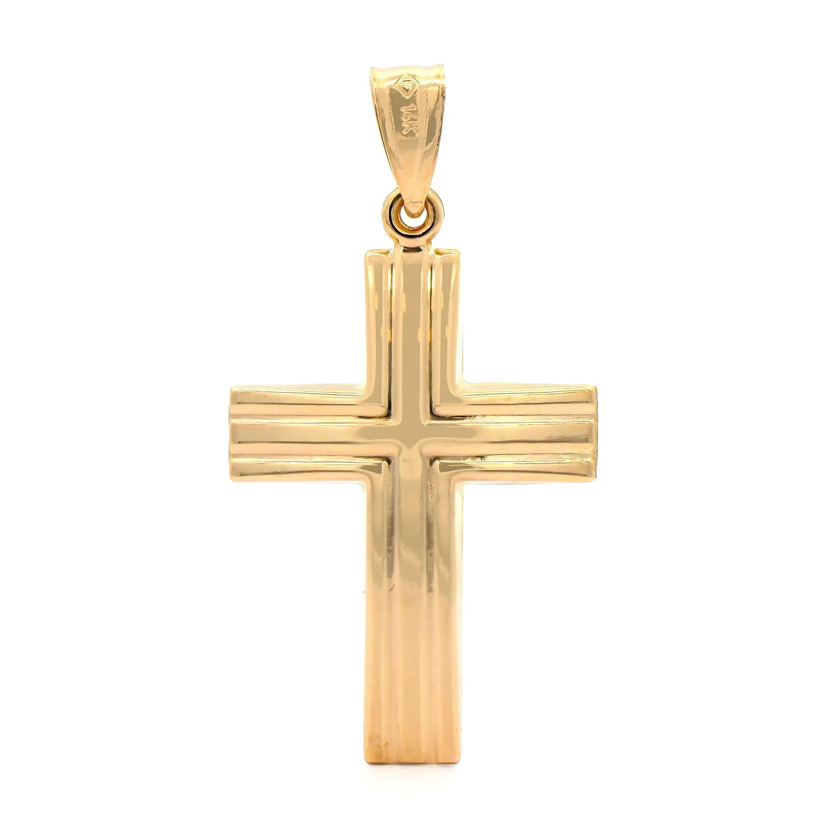 14K Yellow Gold 1" Cross Charm - Image 2