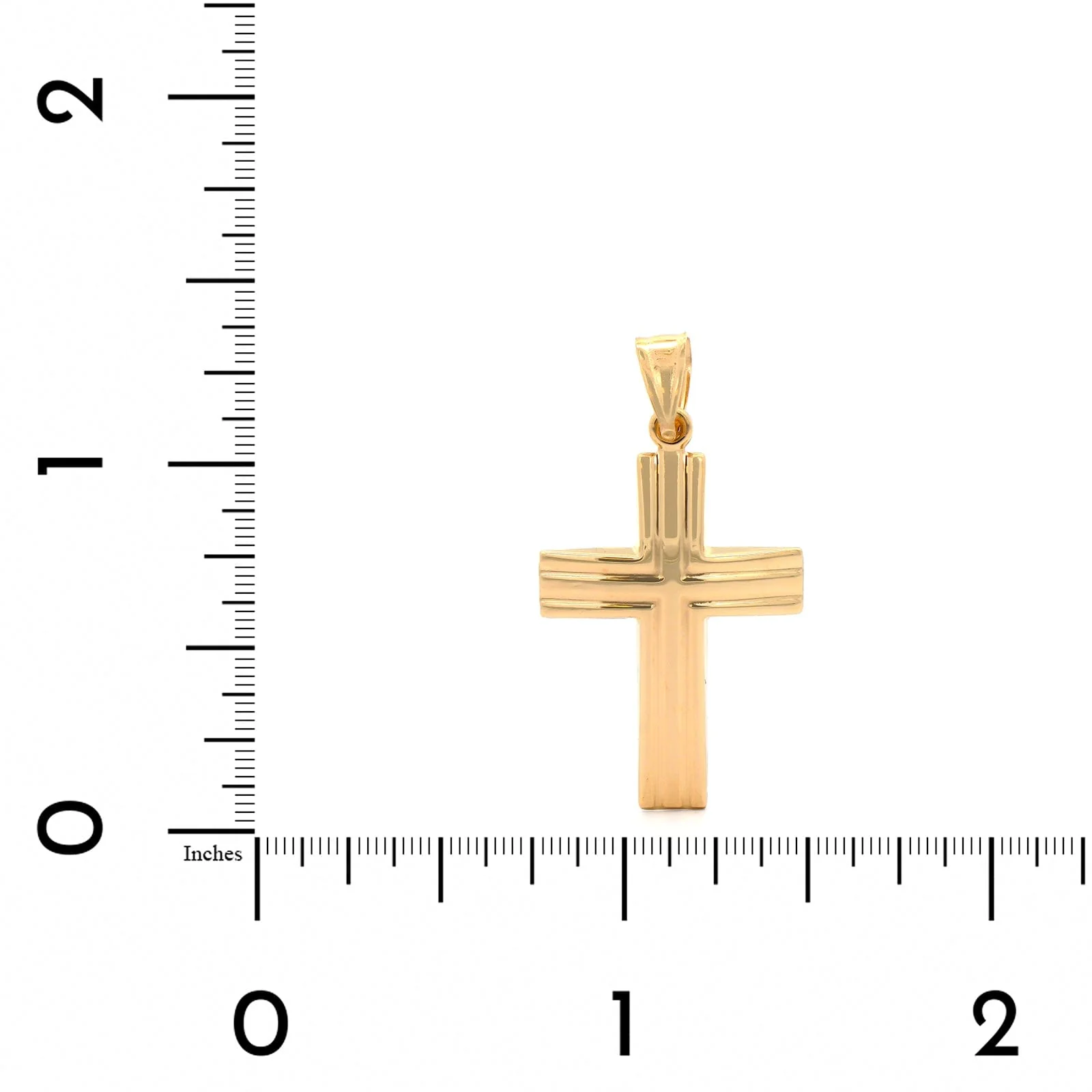 14K Yellow Gold 1" Cross Charm - Image 3