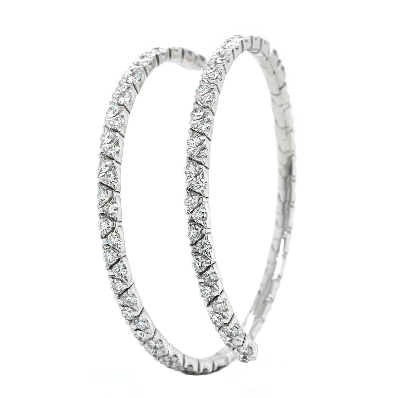 18K White Gold 2 Row Wrap Diamond Bracelet - Image 2