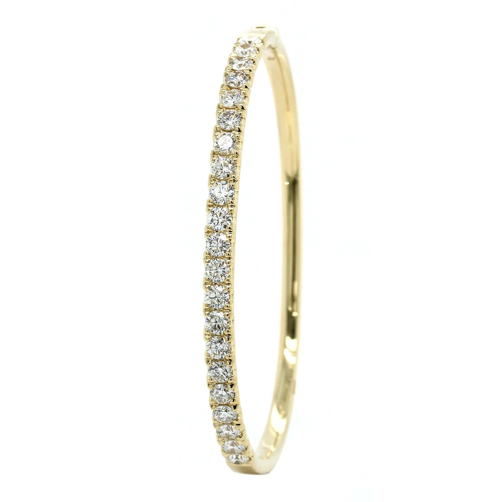 14K Yellow Gold Prong Set Diamond Bangle - Image 2