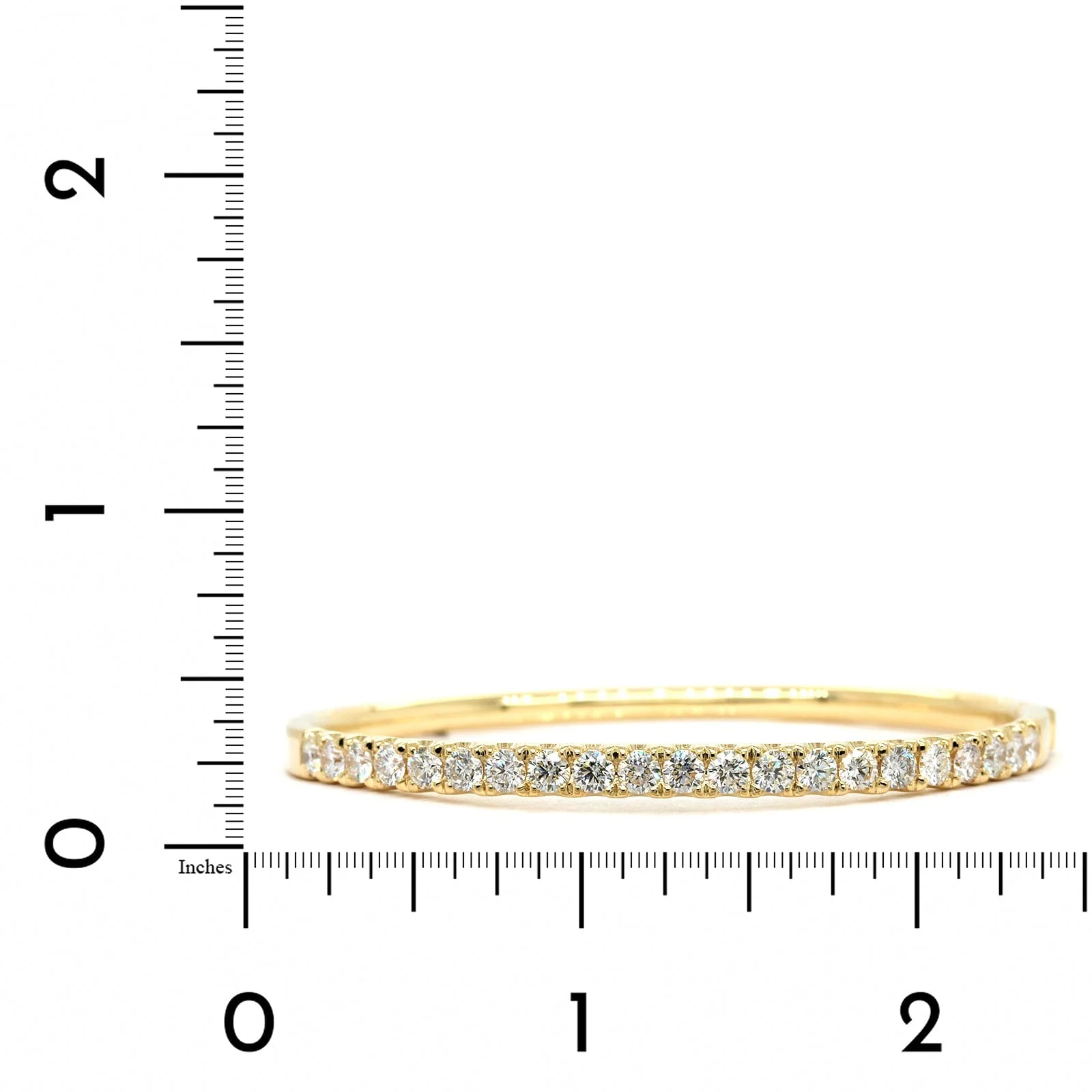 14K Yellow Gold Prong Set Diamond Bangle - Image 3