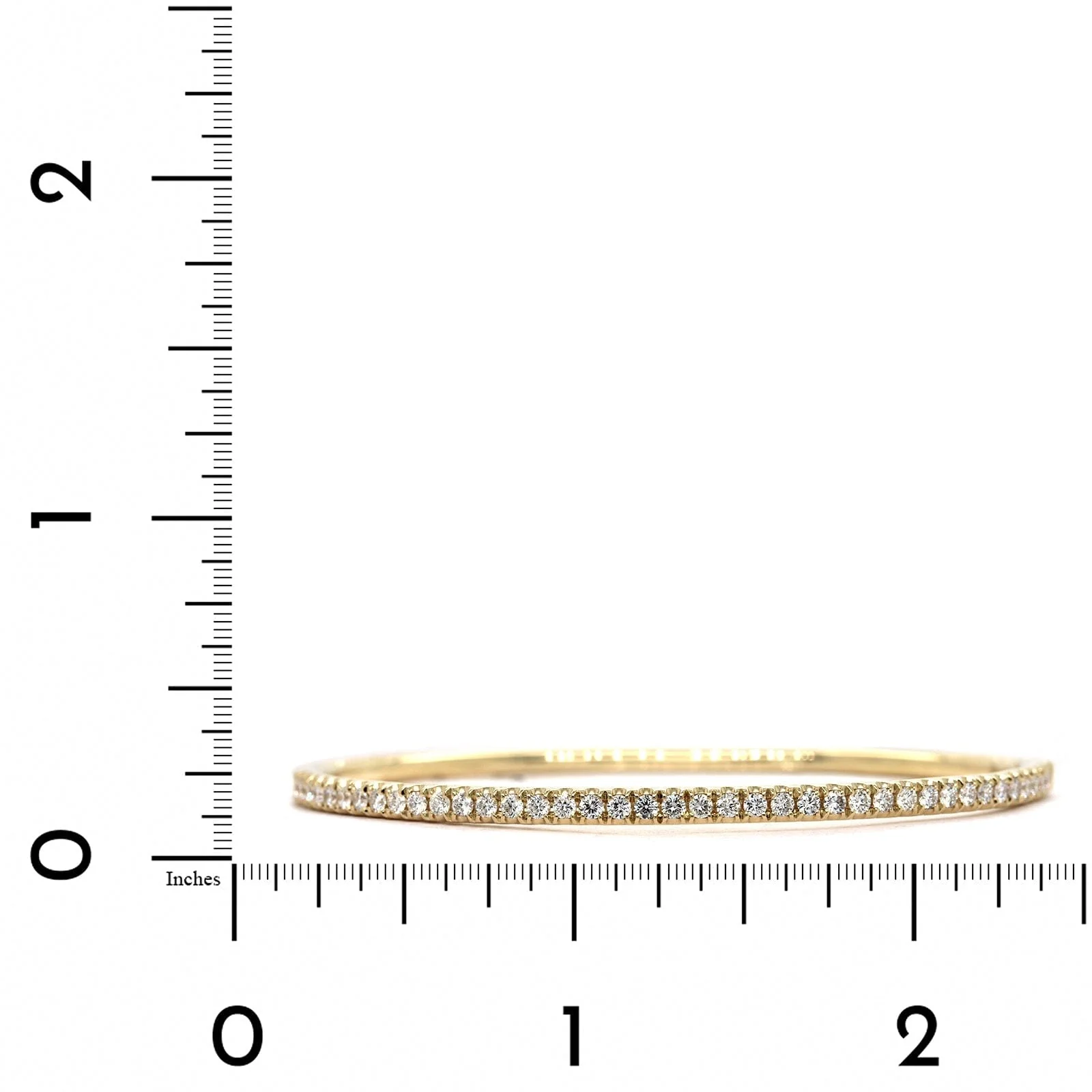 14K Yellow Gold Diamond Bangle - Image 3