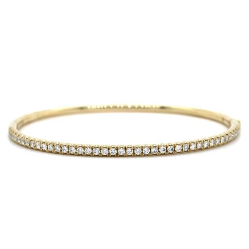 14K Yellow Gold Diamond Bangle - Image 4