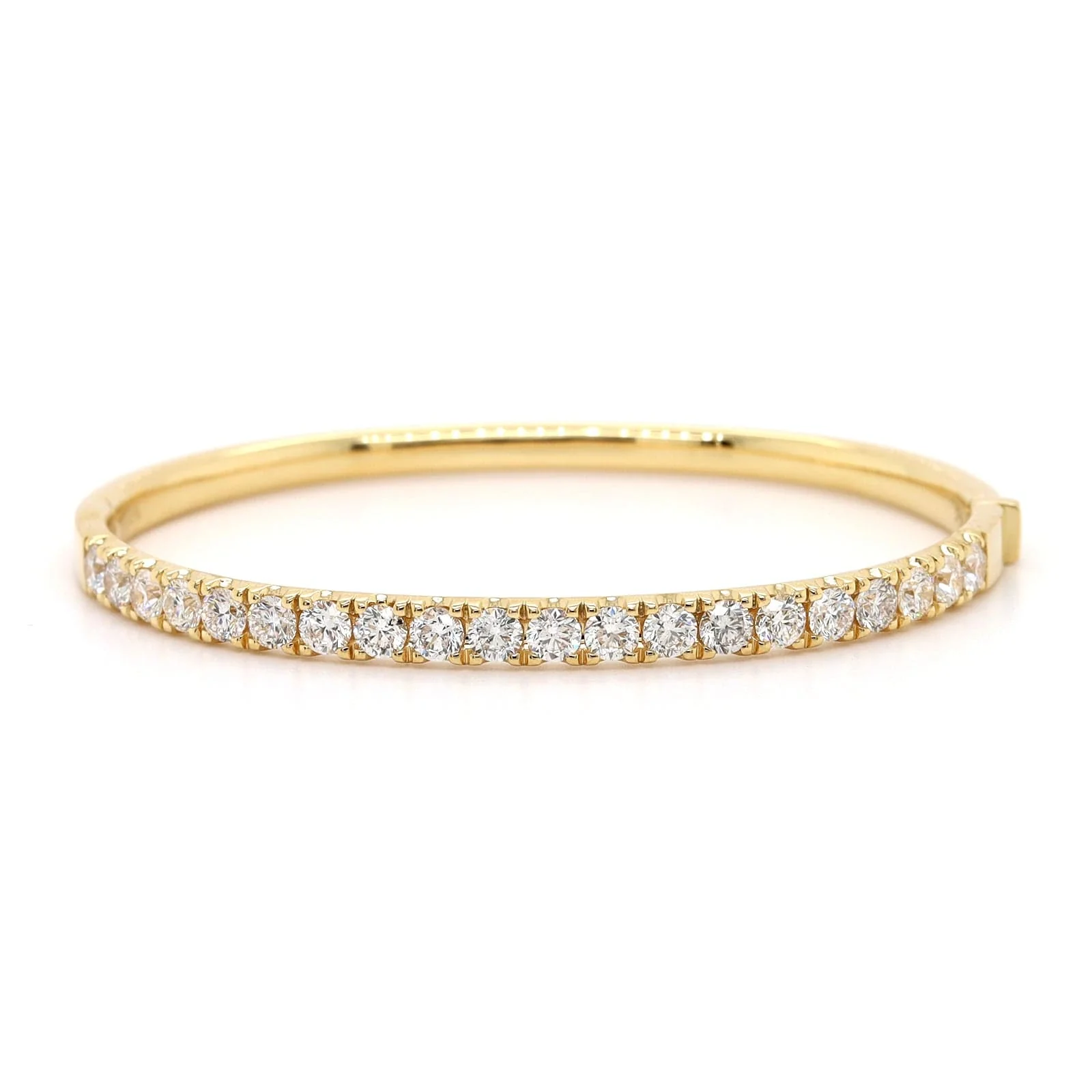 18K Yellow Gold Prongset Diamond Bangle Bracelet