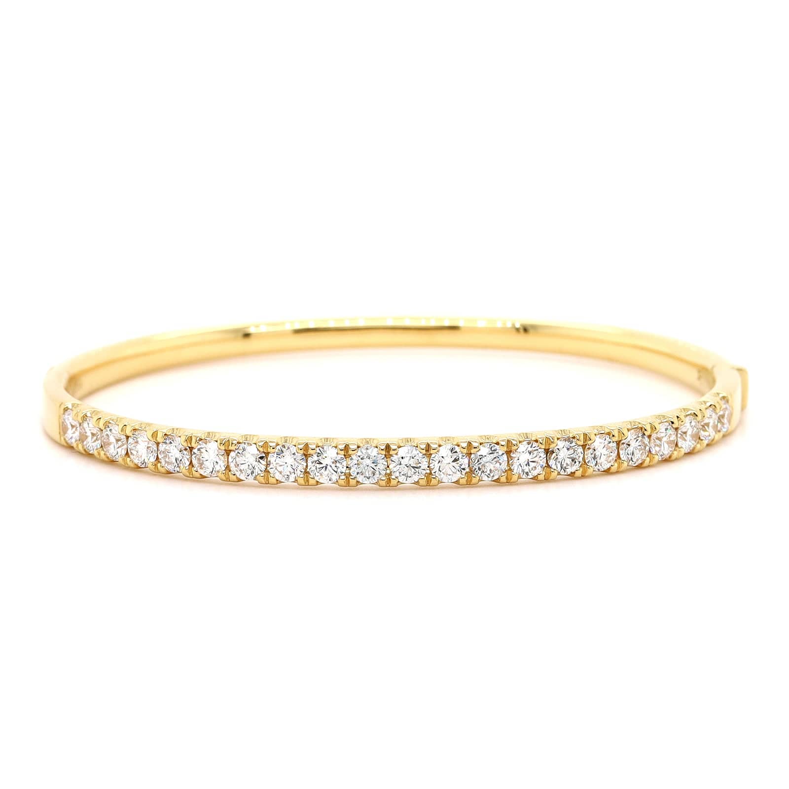 18K Yellow Gold Prongset Diamond Bangle Bracelet