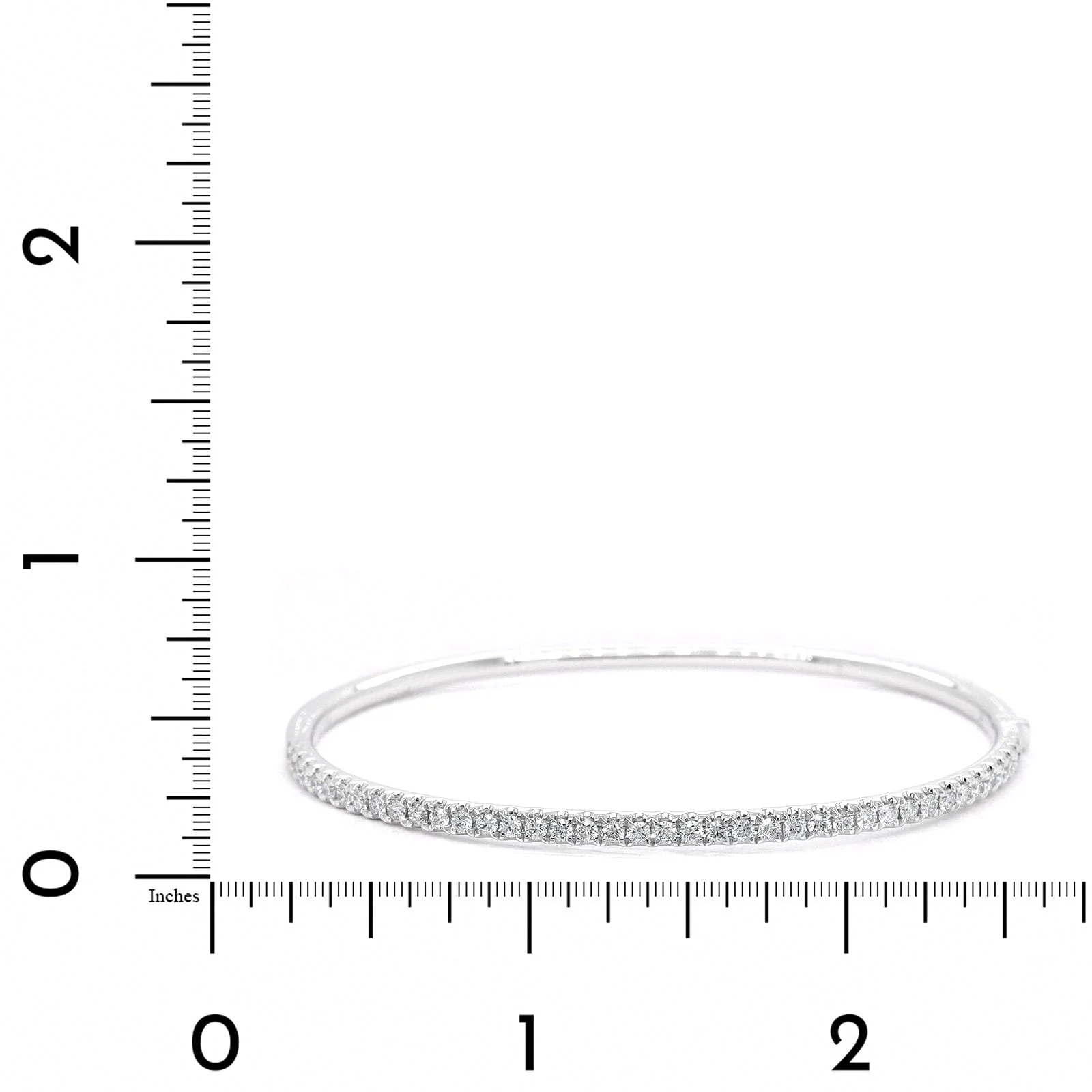 18K White Gold Prongset Diamond Bangle Bracelet - Image 3