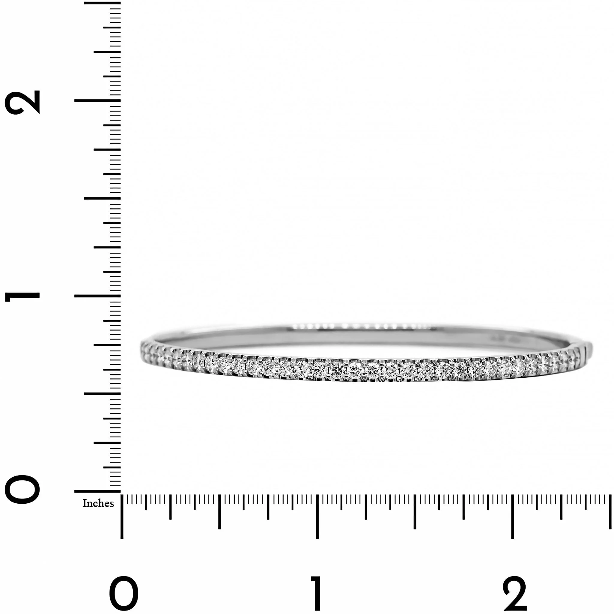 18K White Gold Prongset Round Diamond Bangle Bracelet - Image 3