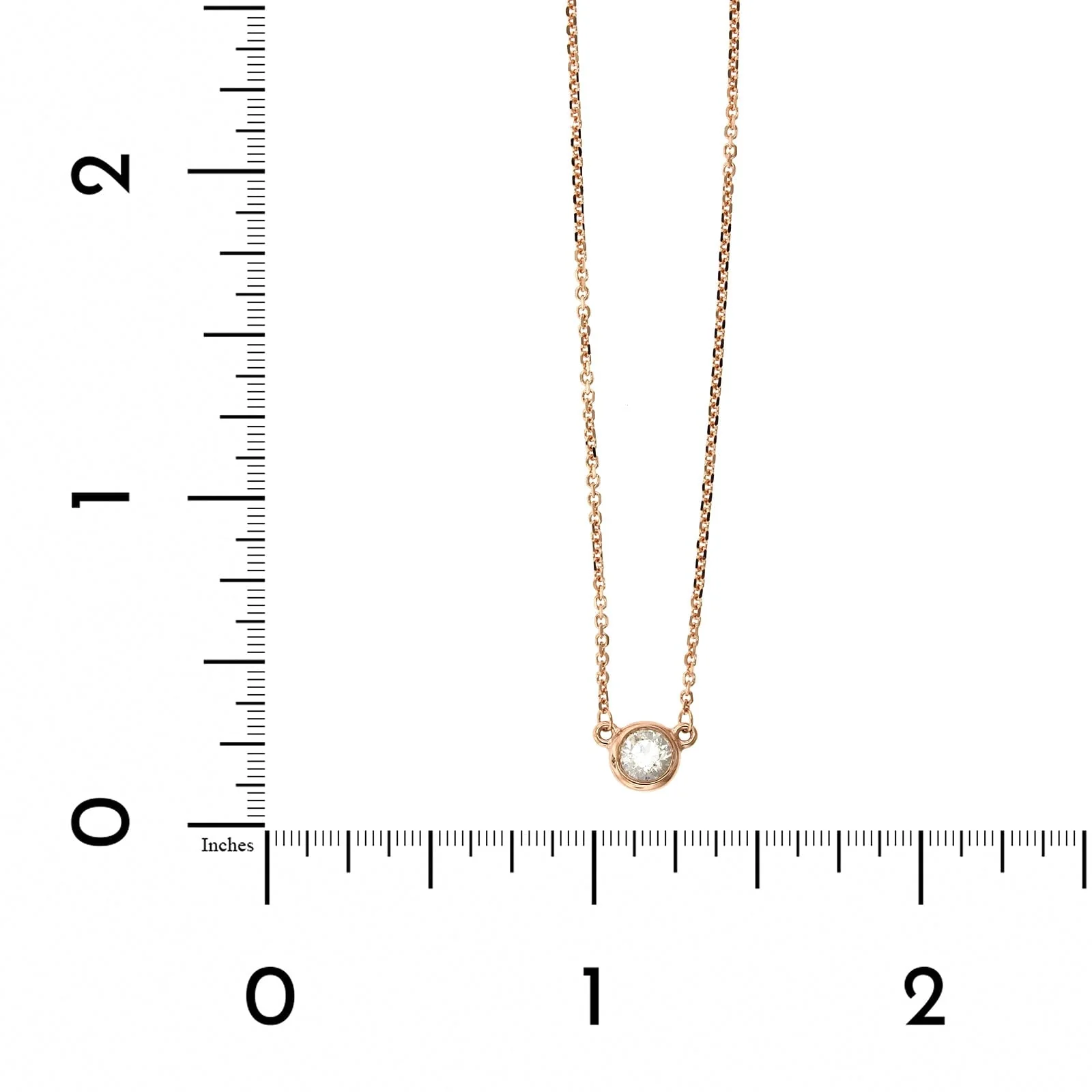 18K Rose Gold Diamond Bezel Necklace - Image 4