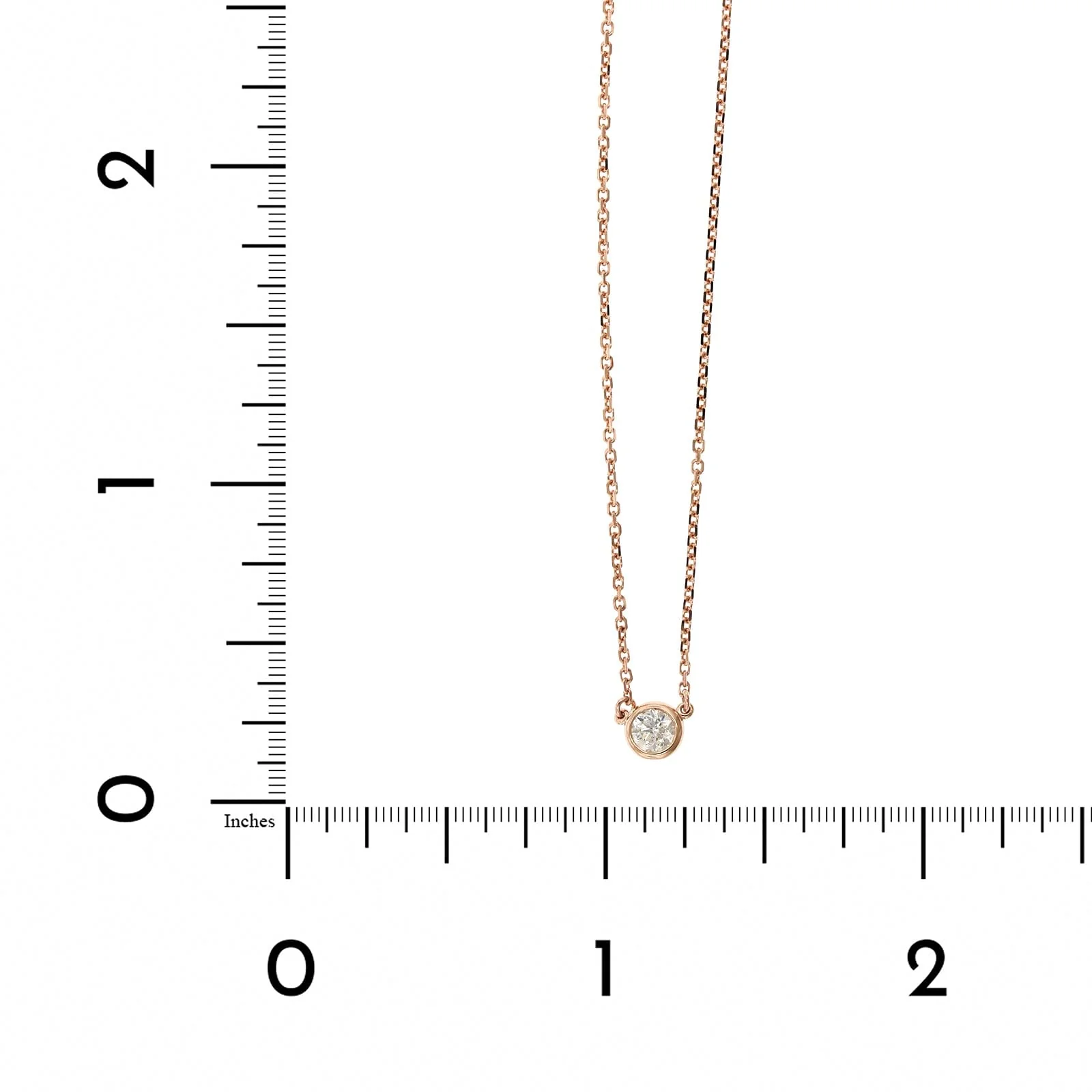 14K Rose Gold Diamond Bezel Necklace - Image 4