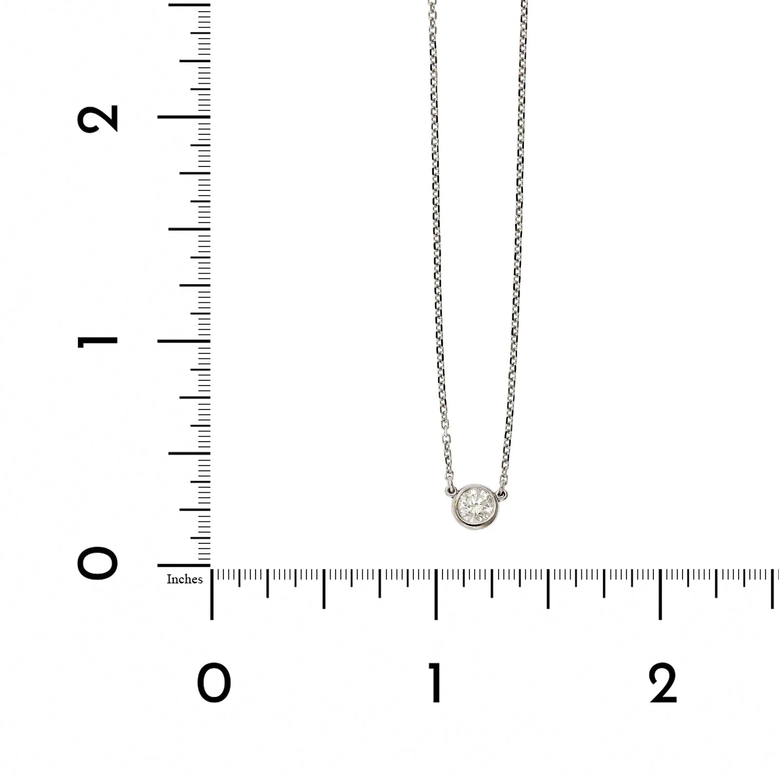 14K White Gold Diamond Bezel Necklace - Image 4