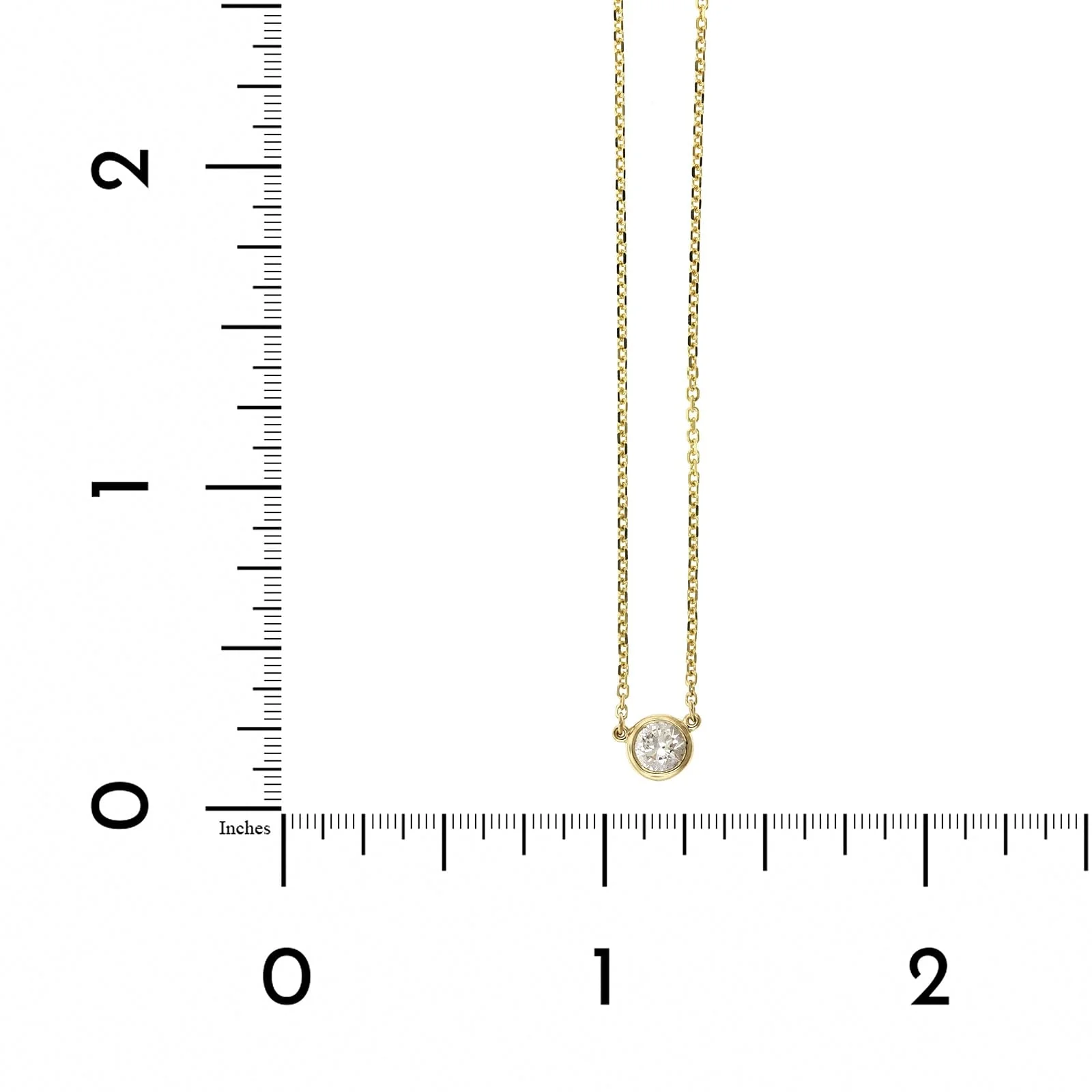 14K Yellow Gold Diamond Bezel Necklace - Image 4