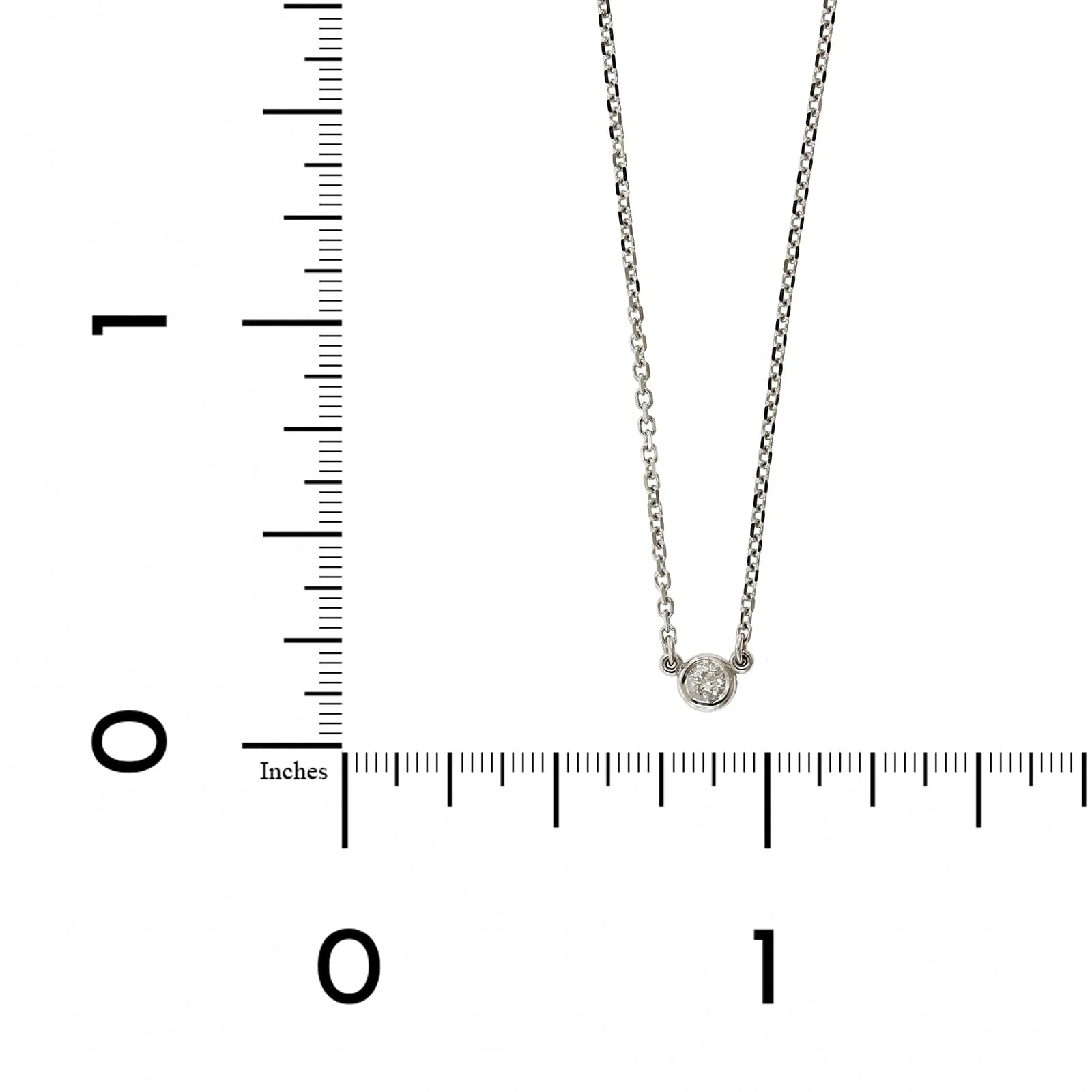 14K White Gold Diamond Bezel Necklace - Image 4