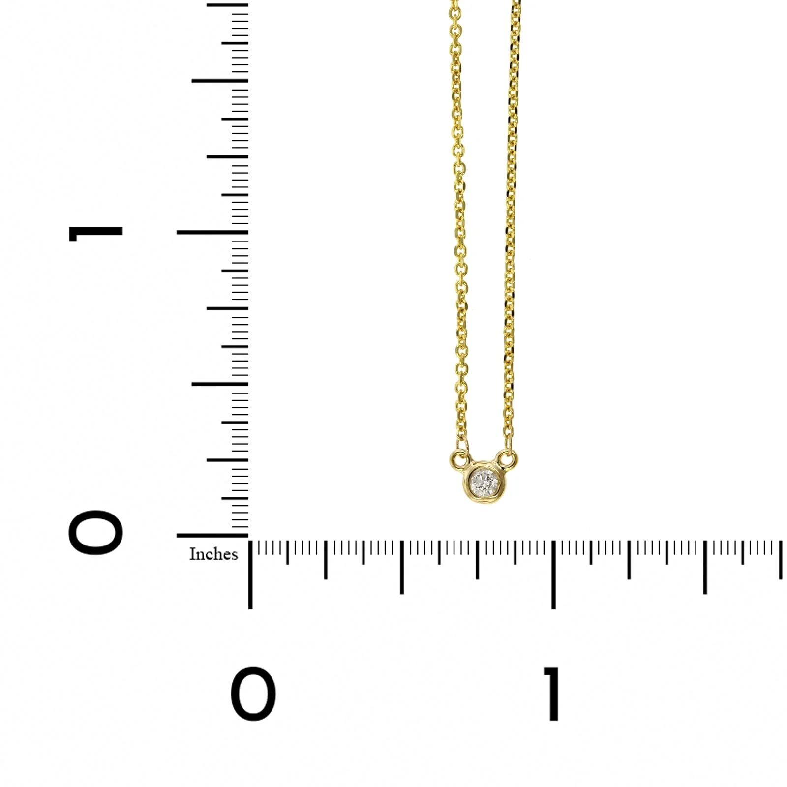 14K Yellow Gold Diamond Bezel Necklace - Image 3