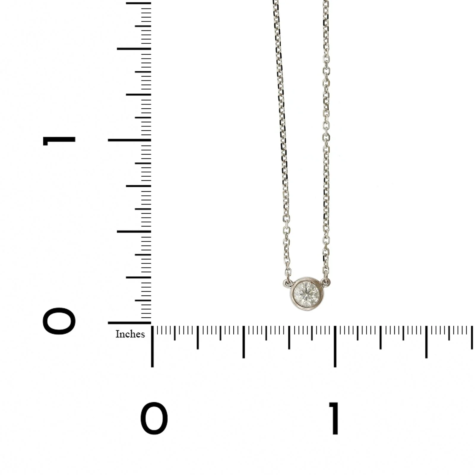 14K White Gold Diamond Bezel Necklace - Image 4