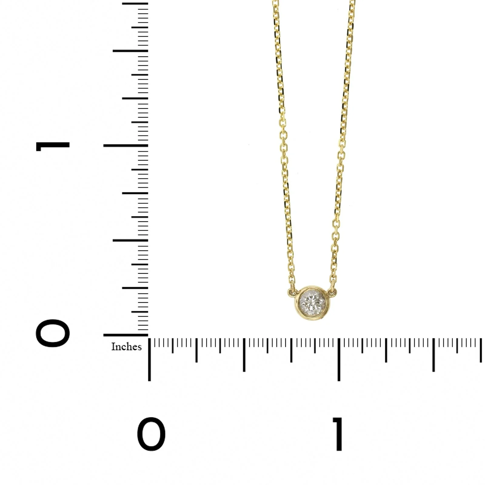 14K Yellow Gold Diamond Bezel Necklace - Image 4