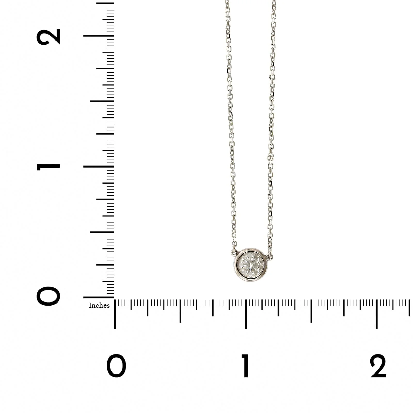 14K White Gold Diamond Bezel Necklace - Image 4