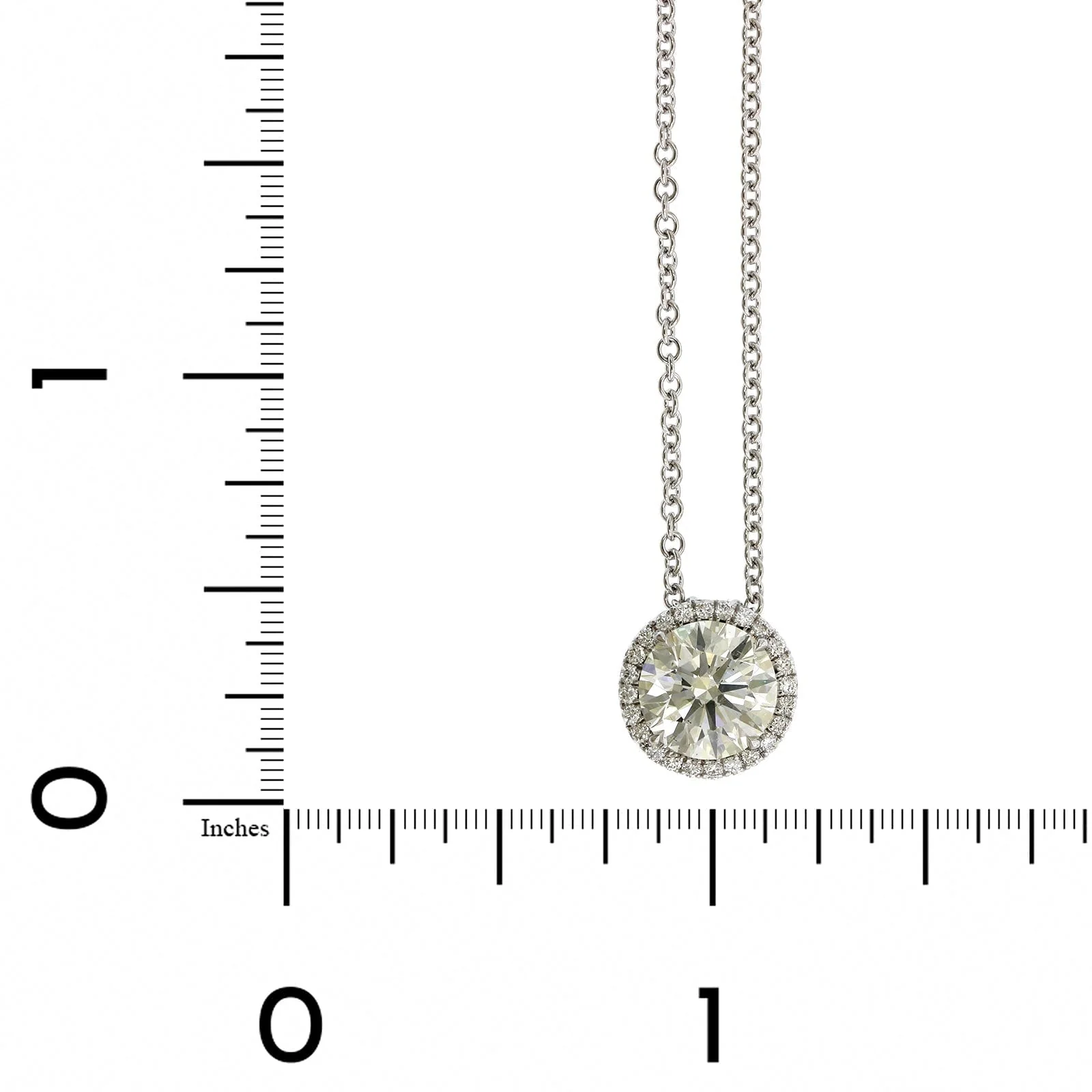 18K White Gold Round Diamond Halo Pendant - Image 4
