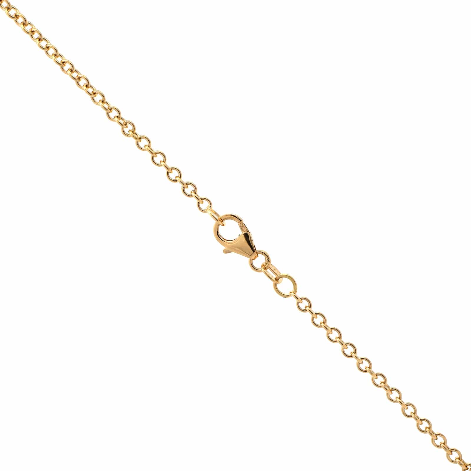 18K Yellow Gold Oval Diamond Pendant Necklace - Image 3