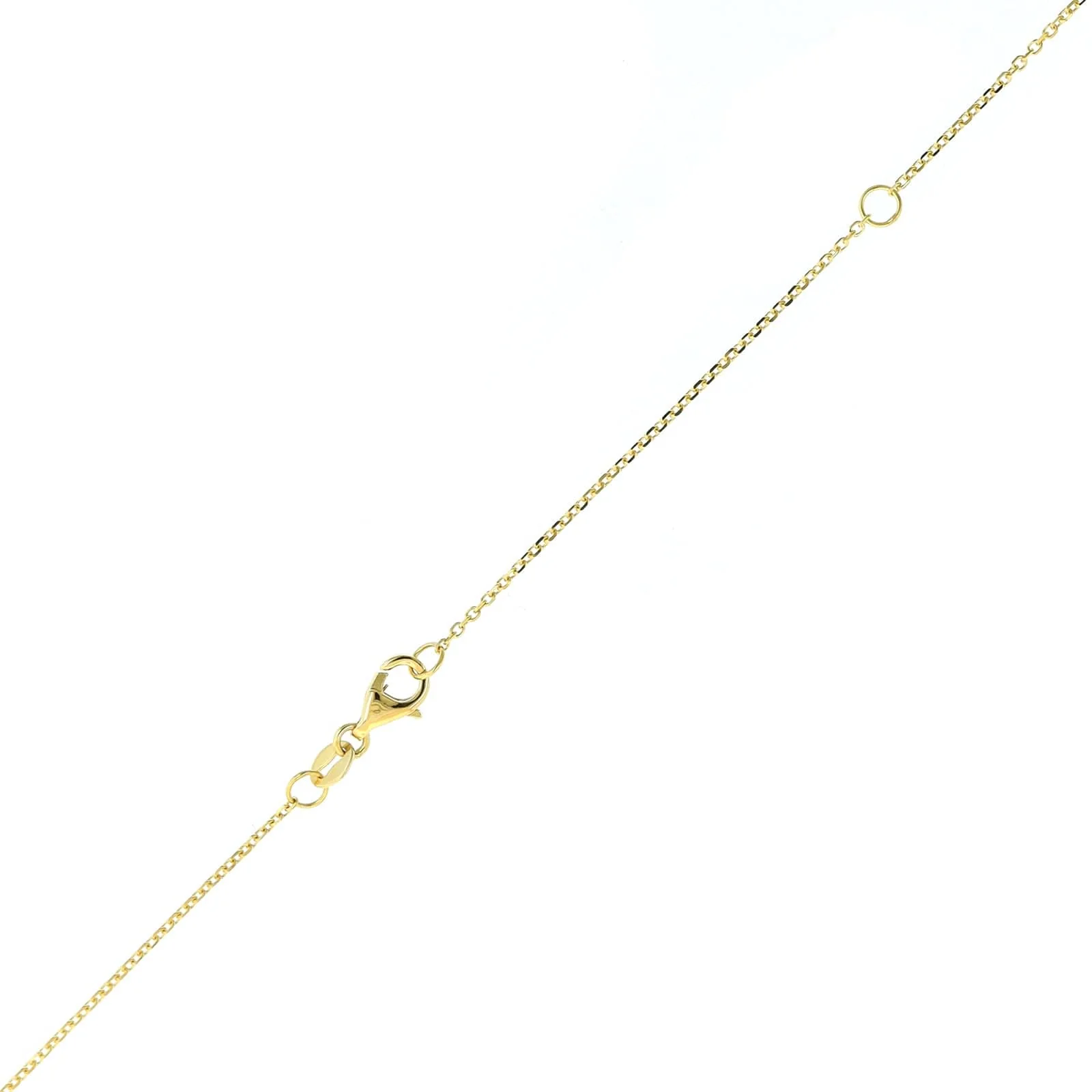 14K Yellow Gold Bezel Set Diamond Pendant Necklace - Image 3