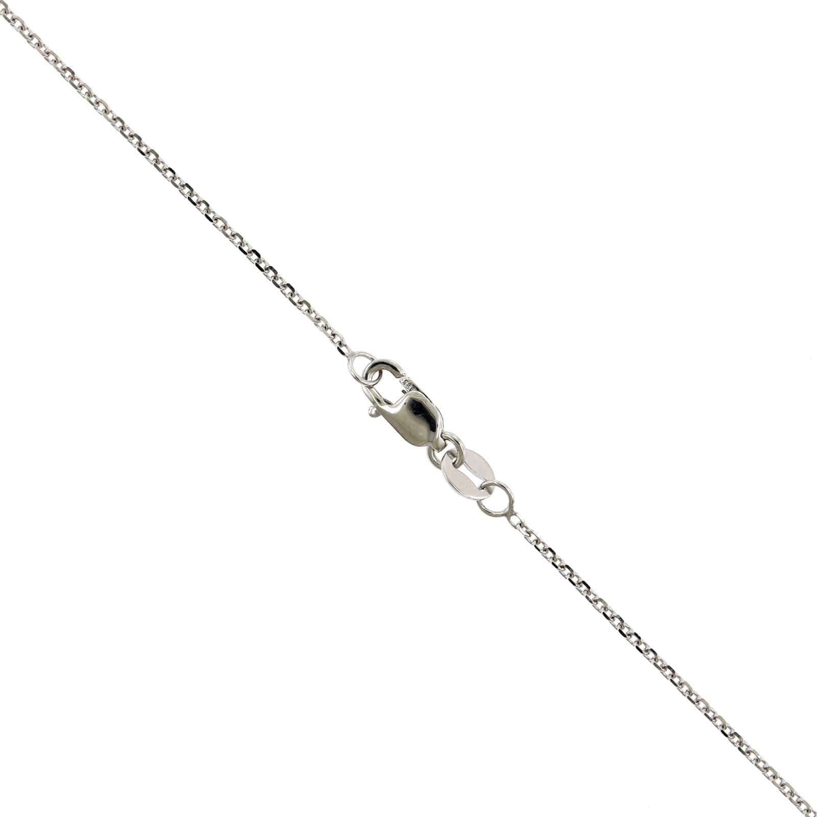 14K White Gold Slim Diamond Cross Necklace - Image 3