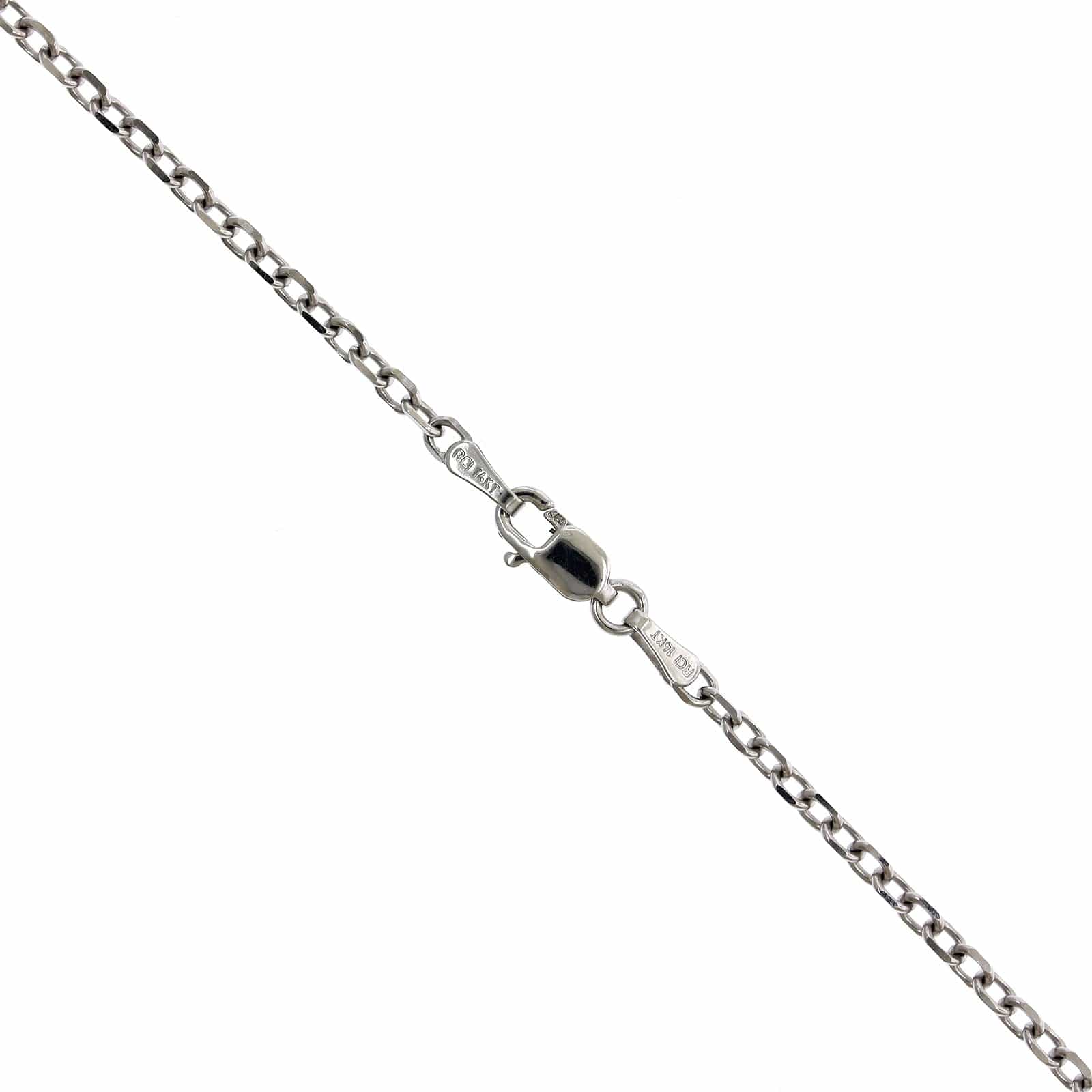 14K White Gold Slim Diamond Cross Necklace - Image 3