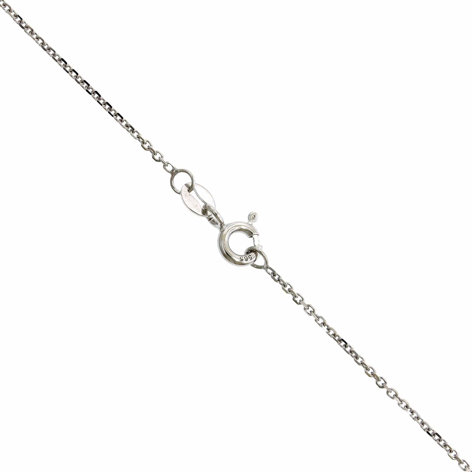 14K White Gold Diamond Cross Necklace - Image 3