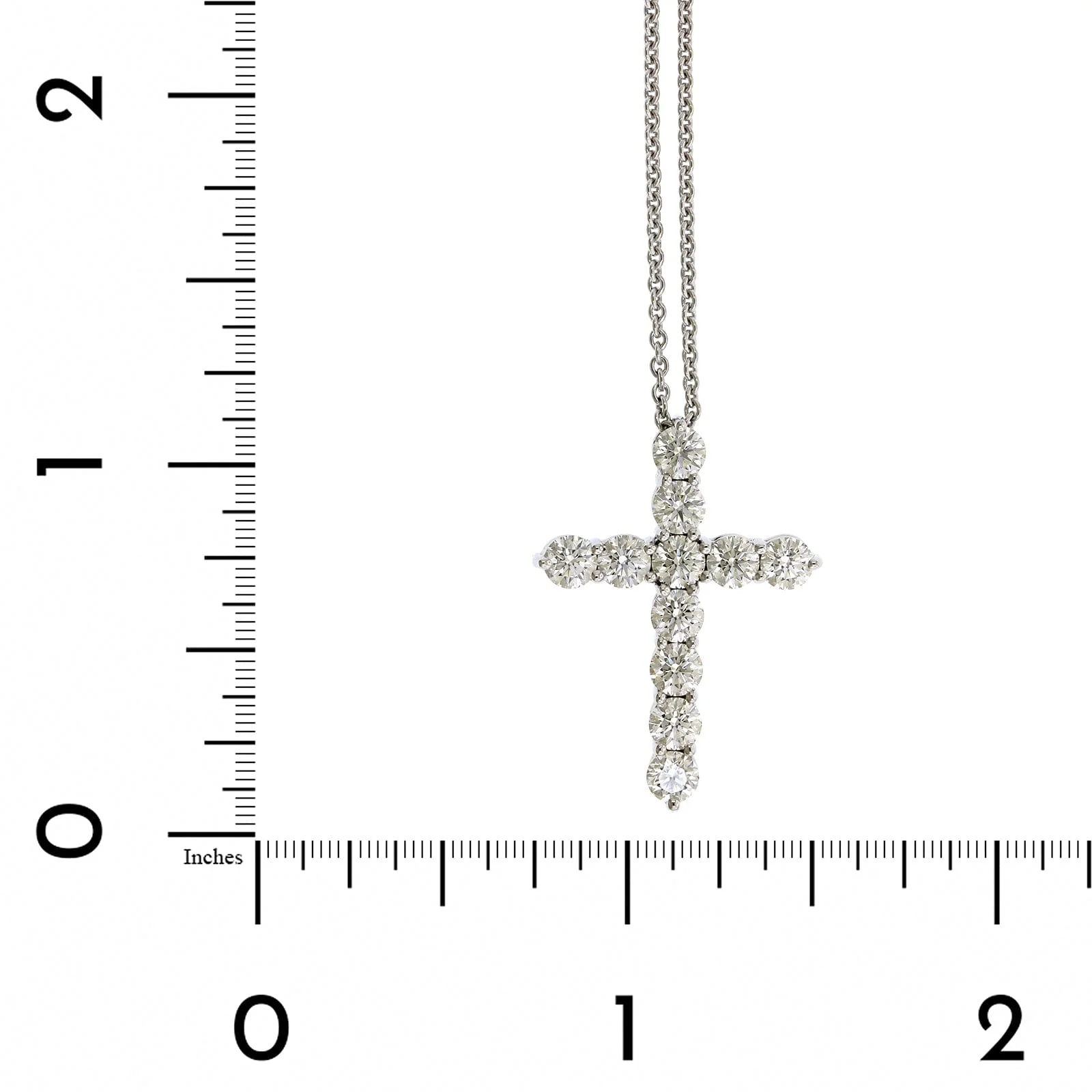18K White Gold Diamond Cross Pendant - Image 4