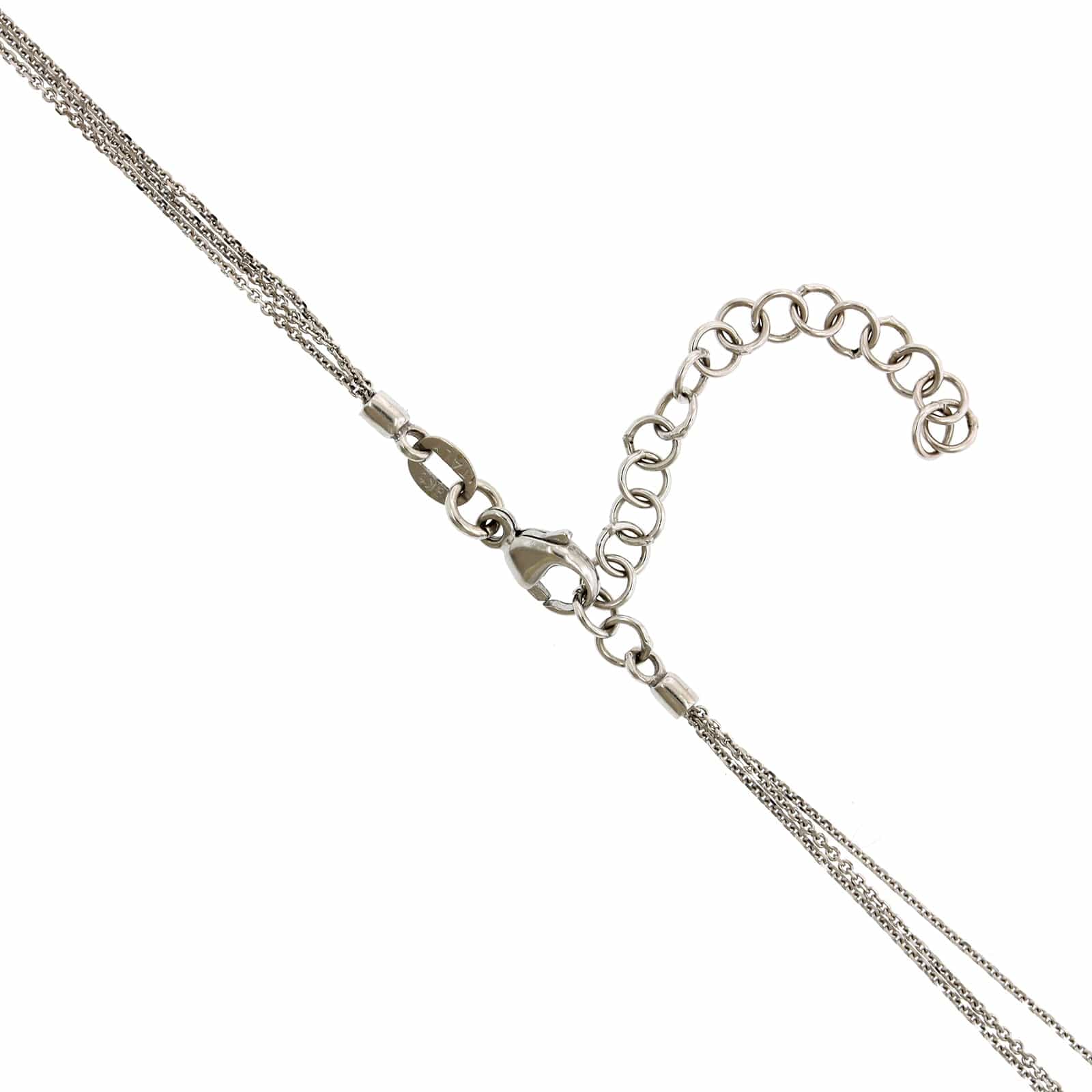 18K White Gold Diamond Cross Necklace - Image 3