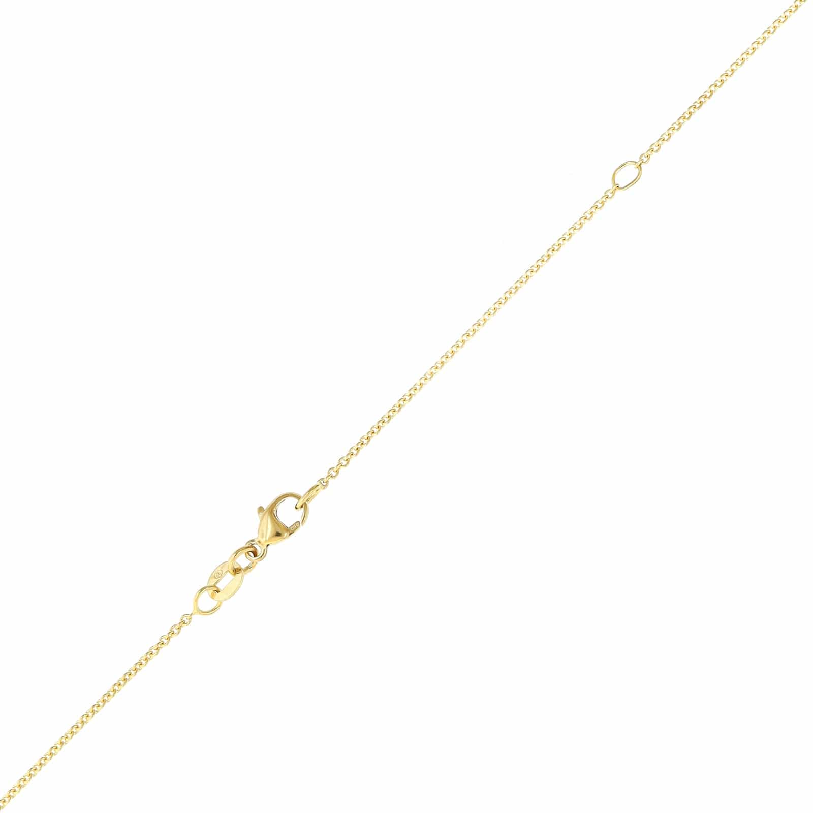 18K Yellow Gold Diamond Cross Pendant Necklace - Image 3