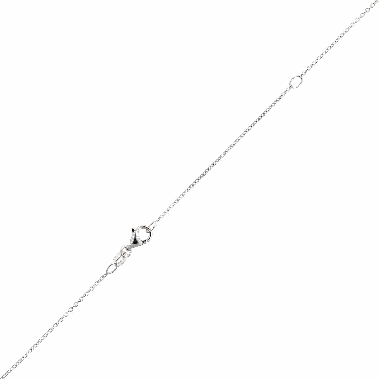 14K White Gold Shared Prong Diamond Cross Pendant Necklace - Image 3