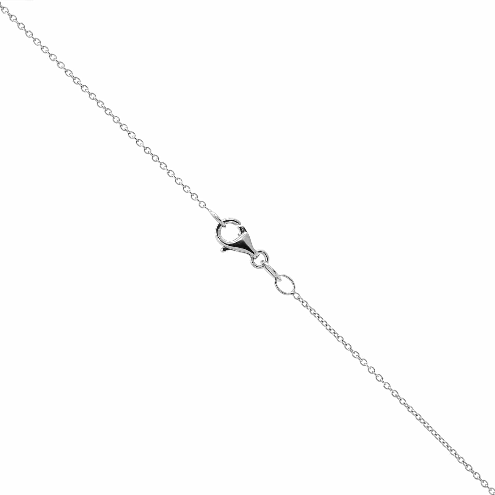 14K White Gold Shared Prong Diamond Cross Pendant Necklace - Image 3