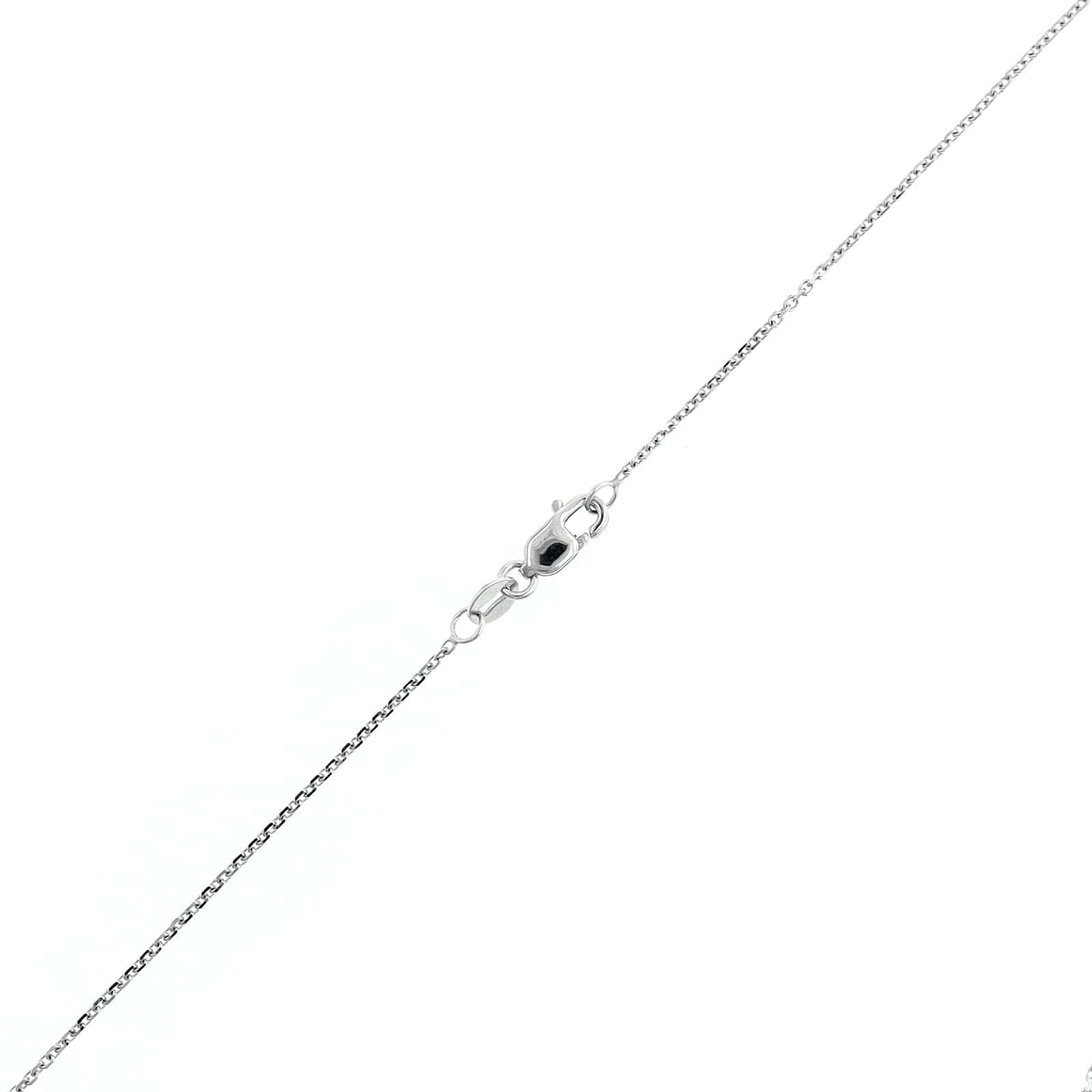 18K White Gold Black Enamel and Diamond Cross Necklace - Image 3