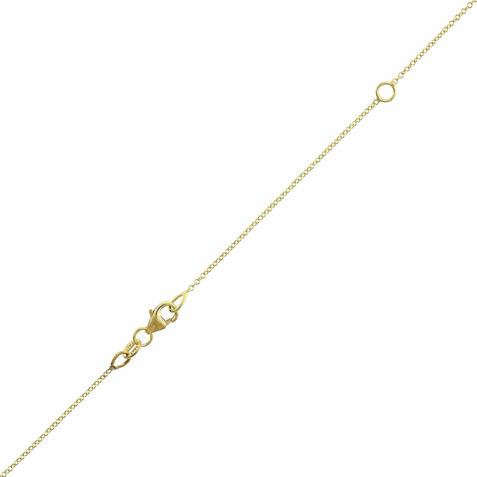 18K Yellow Gold Single Prong Round Diamond Cross Pendant Necklace - Image 3