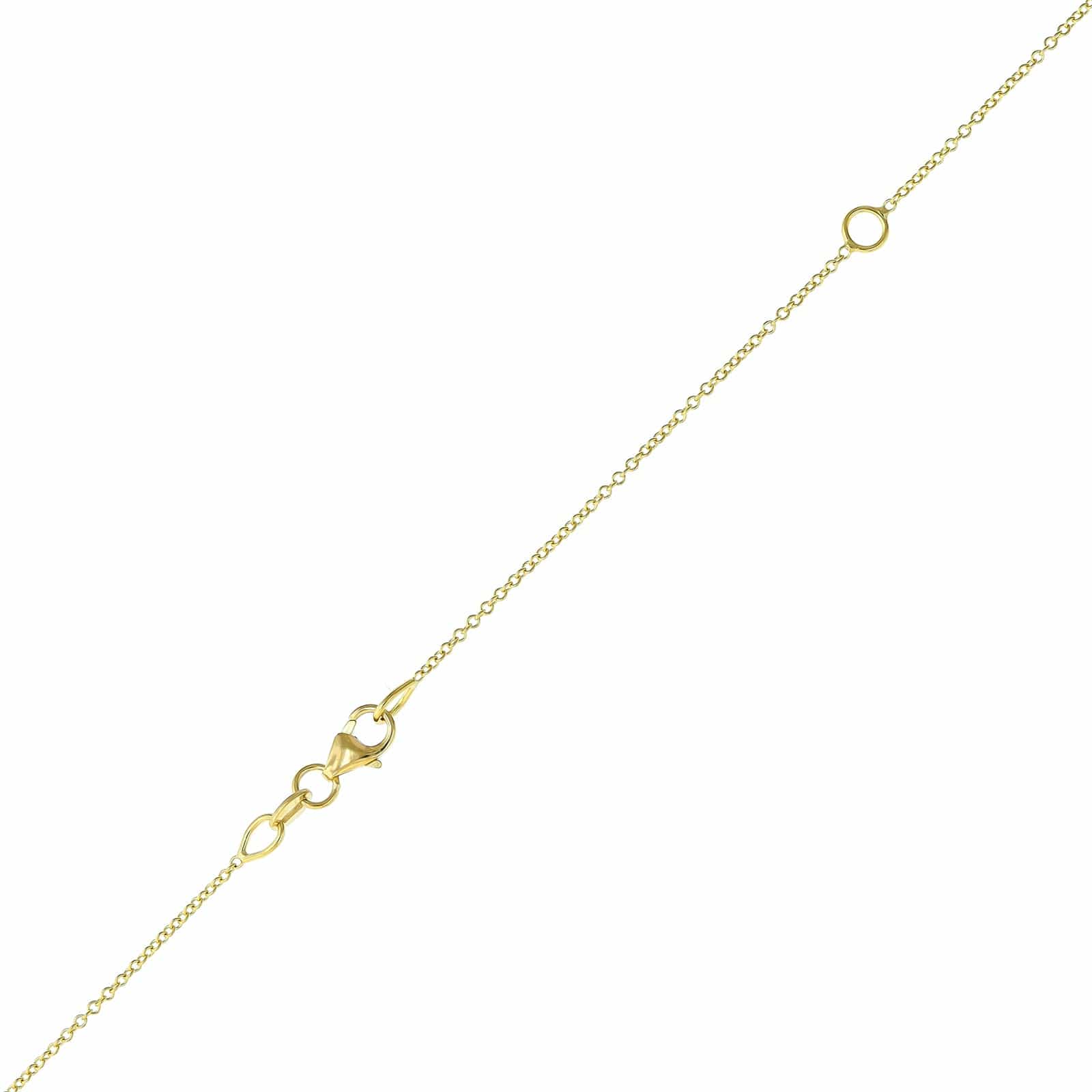 18K Yellow Gold Single Prong Round Diamond Cross Pendant Necklace - Image 3