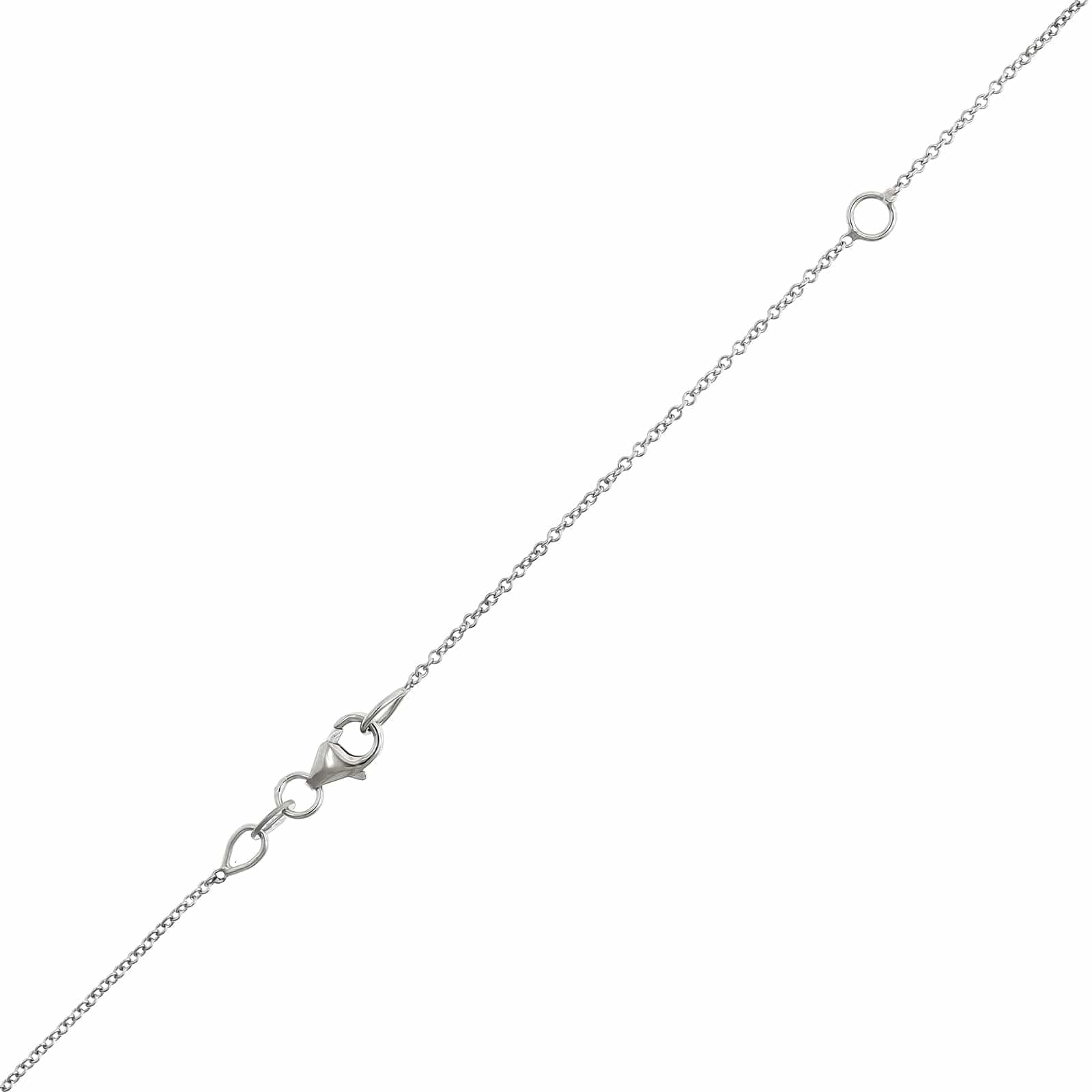 18K White Gold Graduated Diamond Cross Pendant Necklace - Image 3