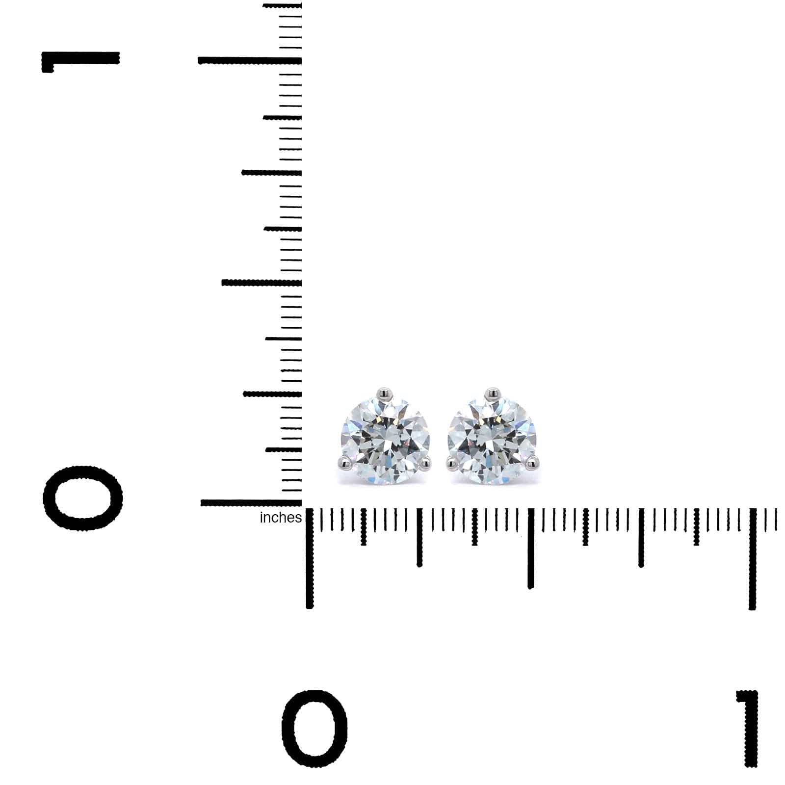 14K White Gold 1CTW Diamond Stud Earrings - Image 3