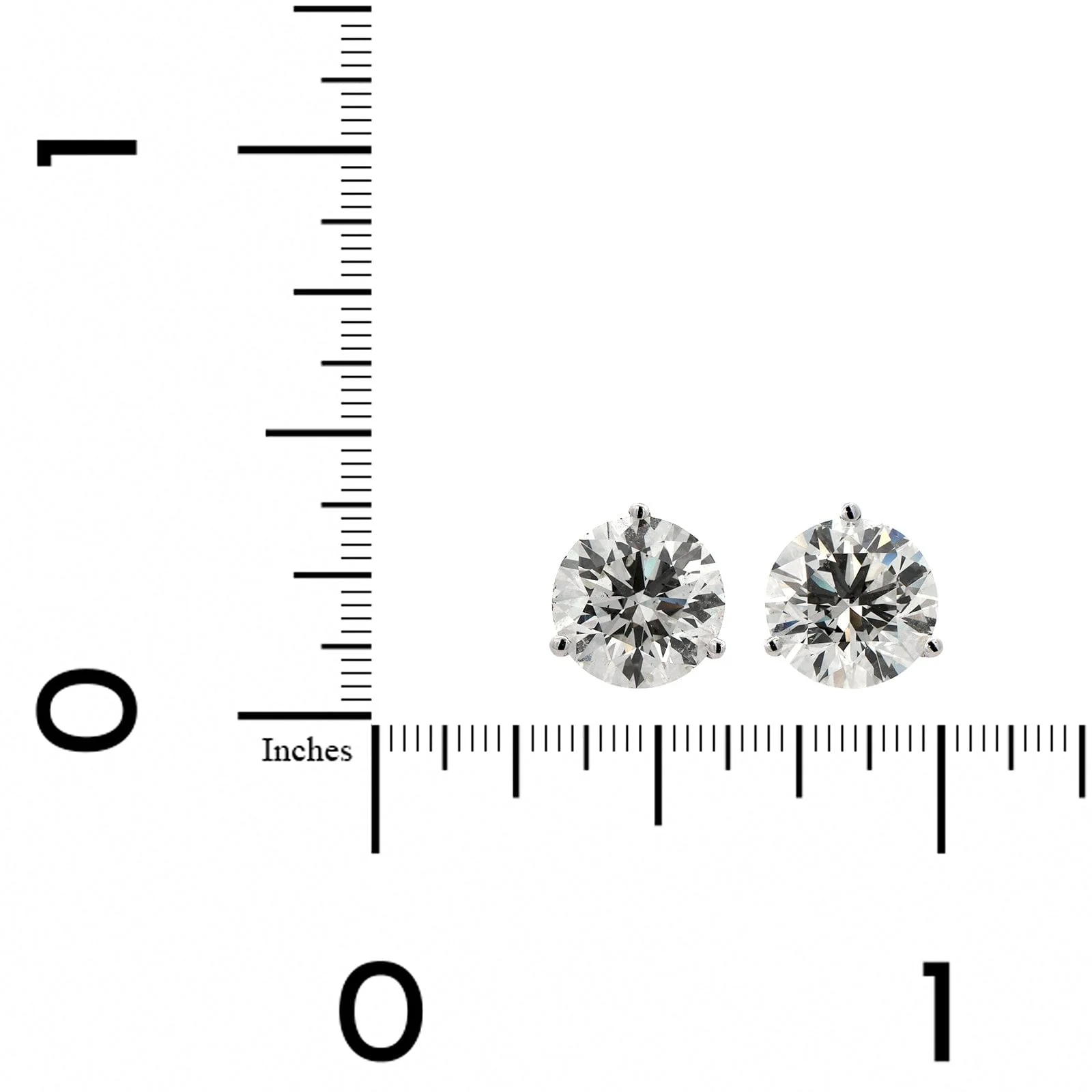 14K White Gold 4.02CTW Diamond Stud Earrings - Image 2