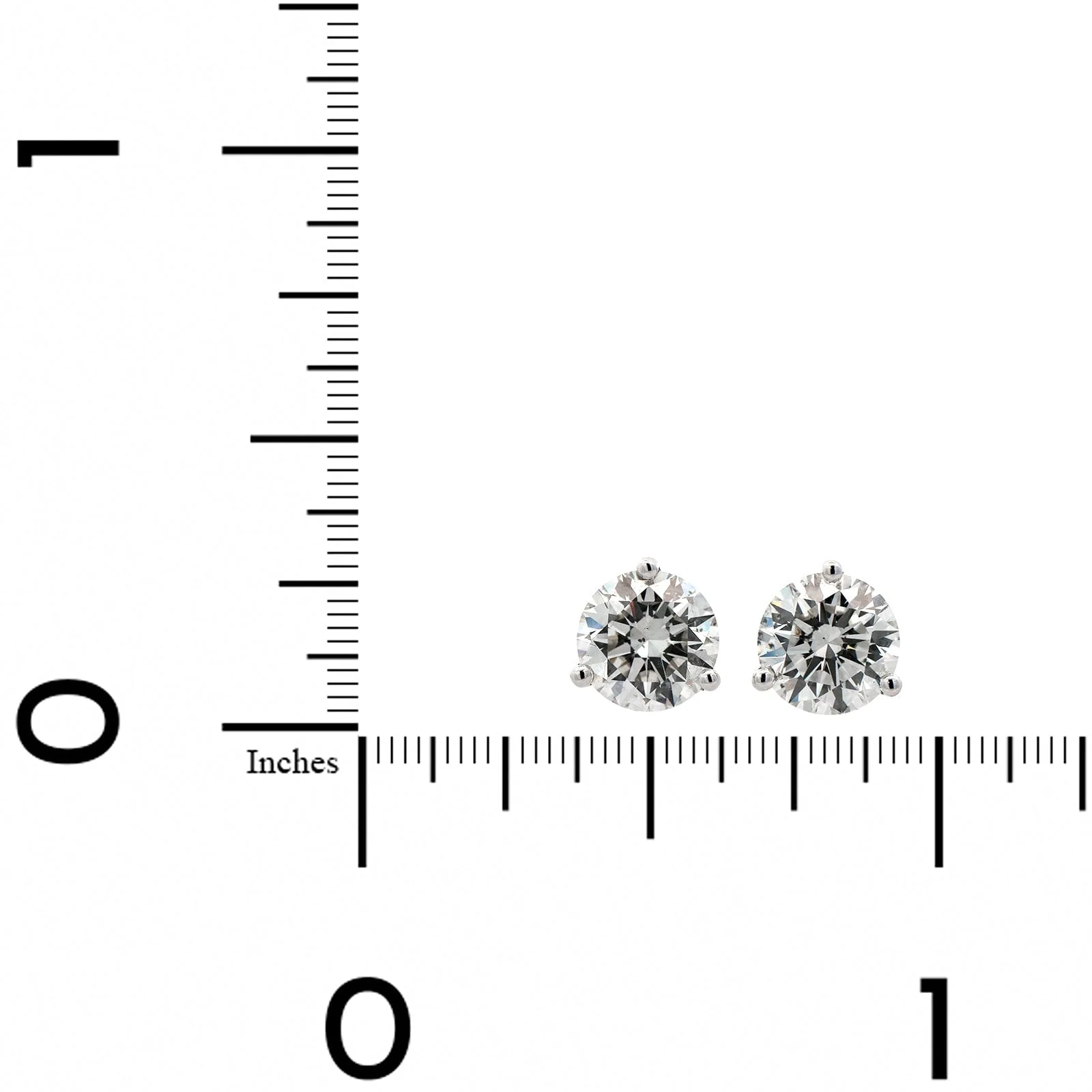 14K White Gold 2.00CTW Diamond Stud Earrings - Image 2