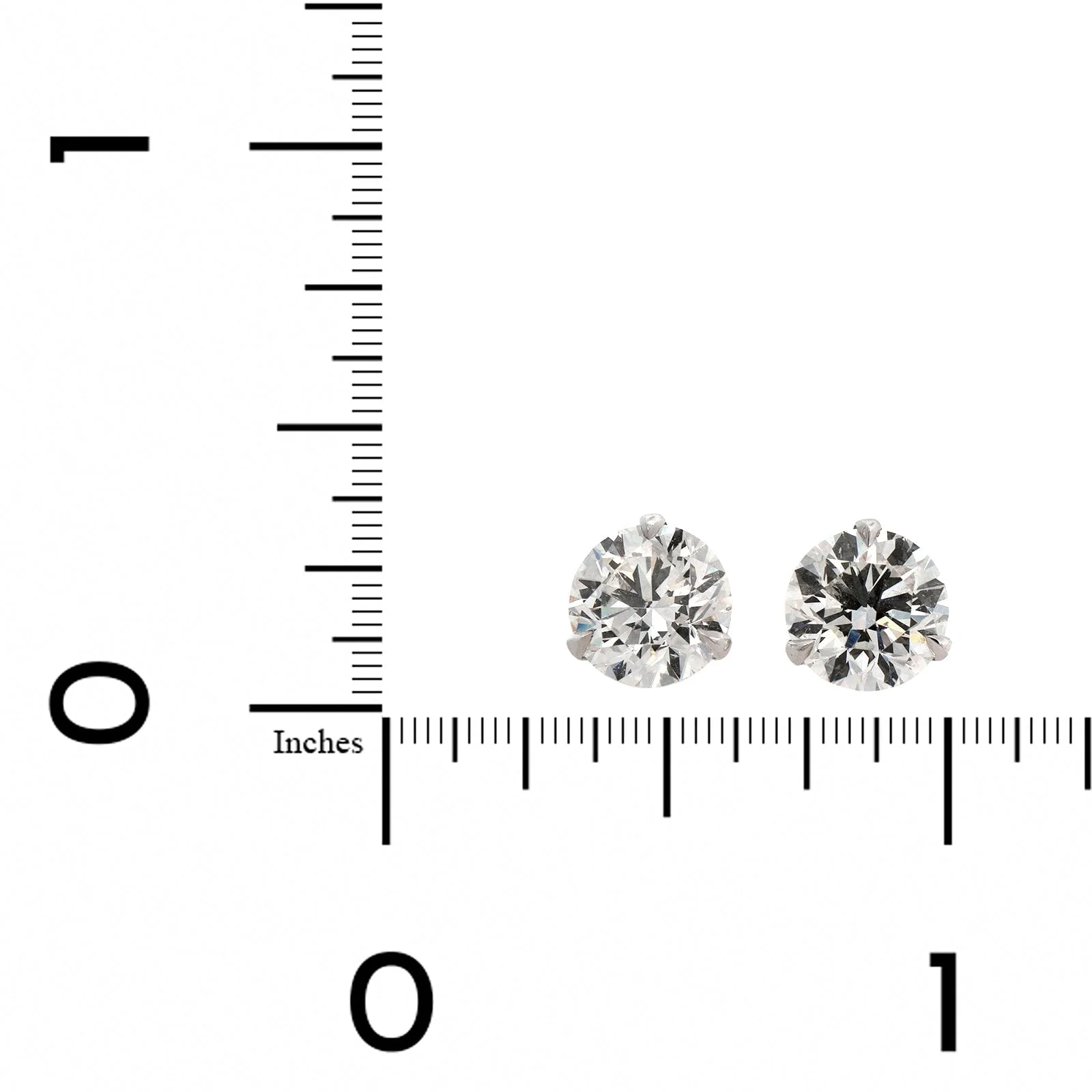 18K White Gold 3CTW Diamond Stud Earrings - Image 2