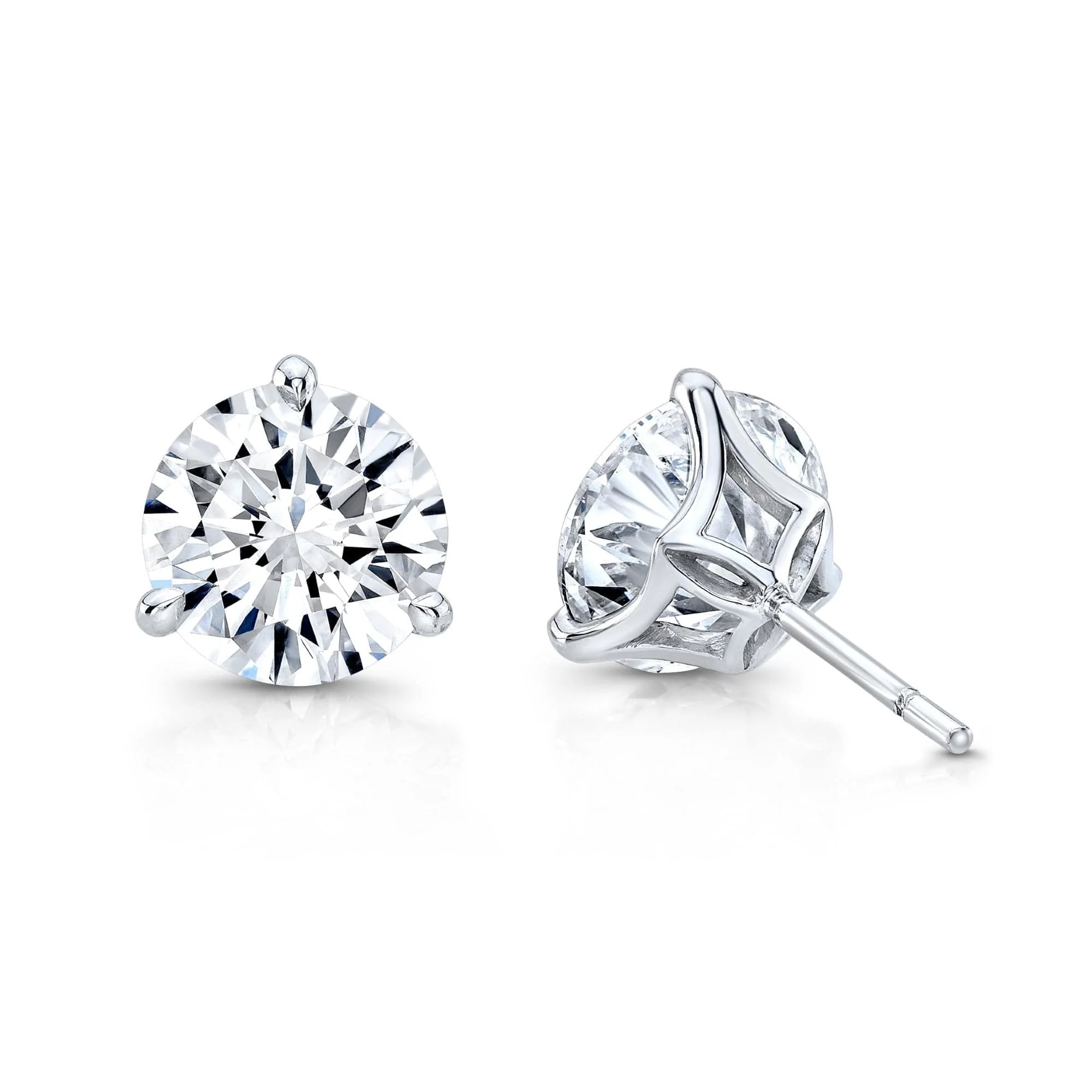 18K White Gold 2CTW Diamond Stud Earrings