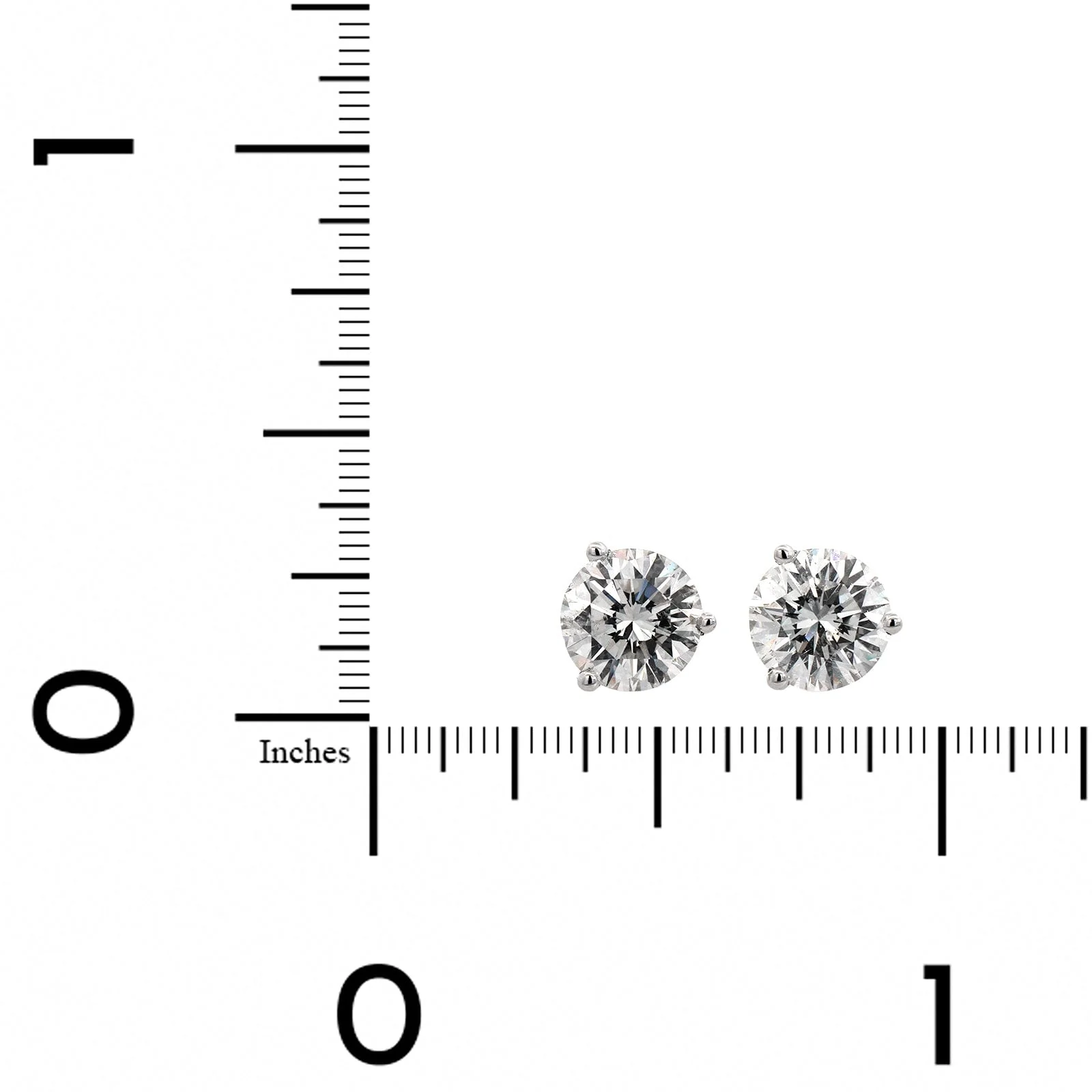 14K White Gold 2CTW Diamond Stud Earrings - Image 2