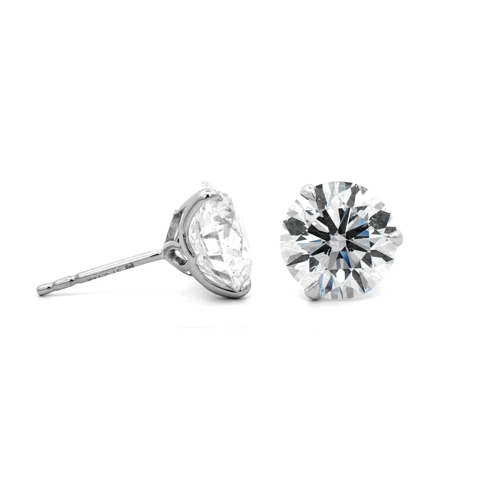 18K White Gold 6CTW Diamond Stud Earrings - Image 3