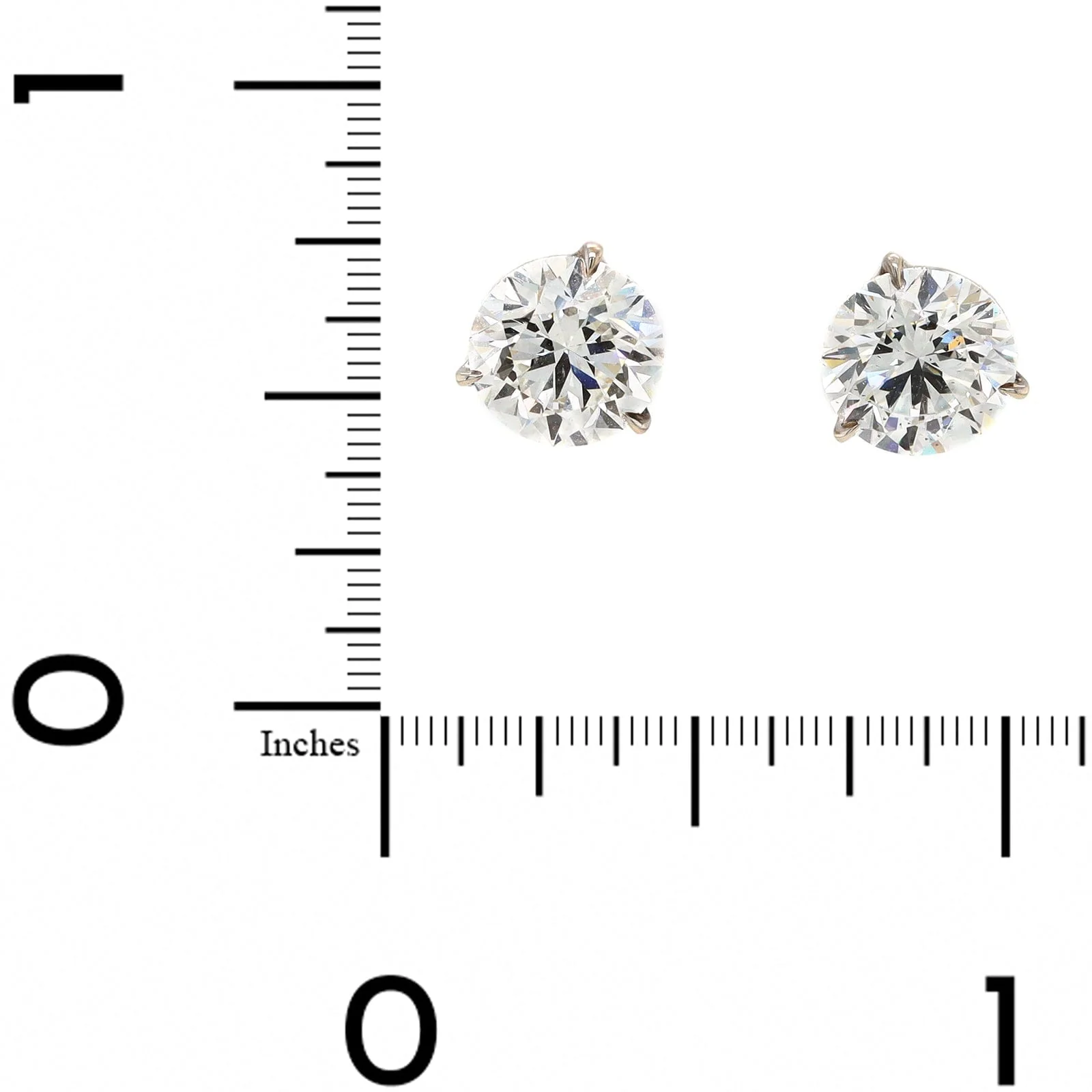 18K White Gold 3CTW Diamond Stud Earrings - Image 2