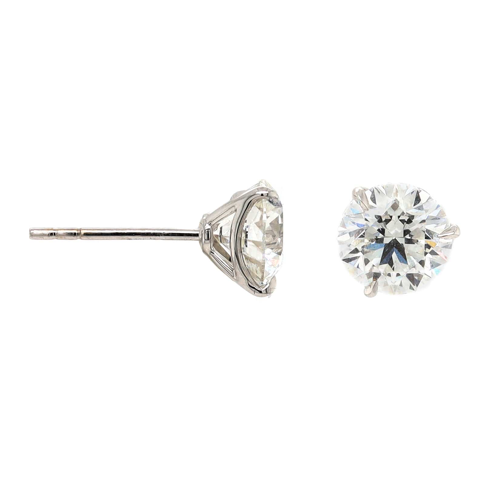 18K White Gold 2CTW Diamond Stud Earrings