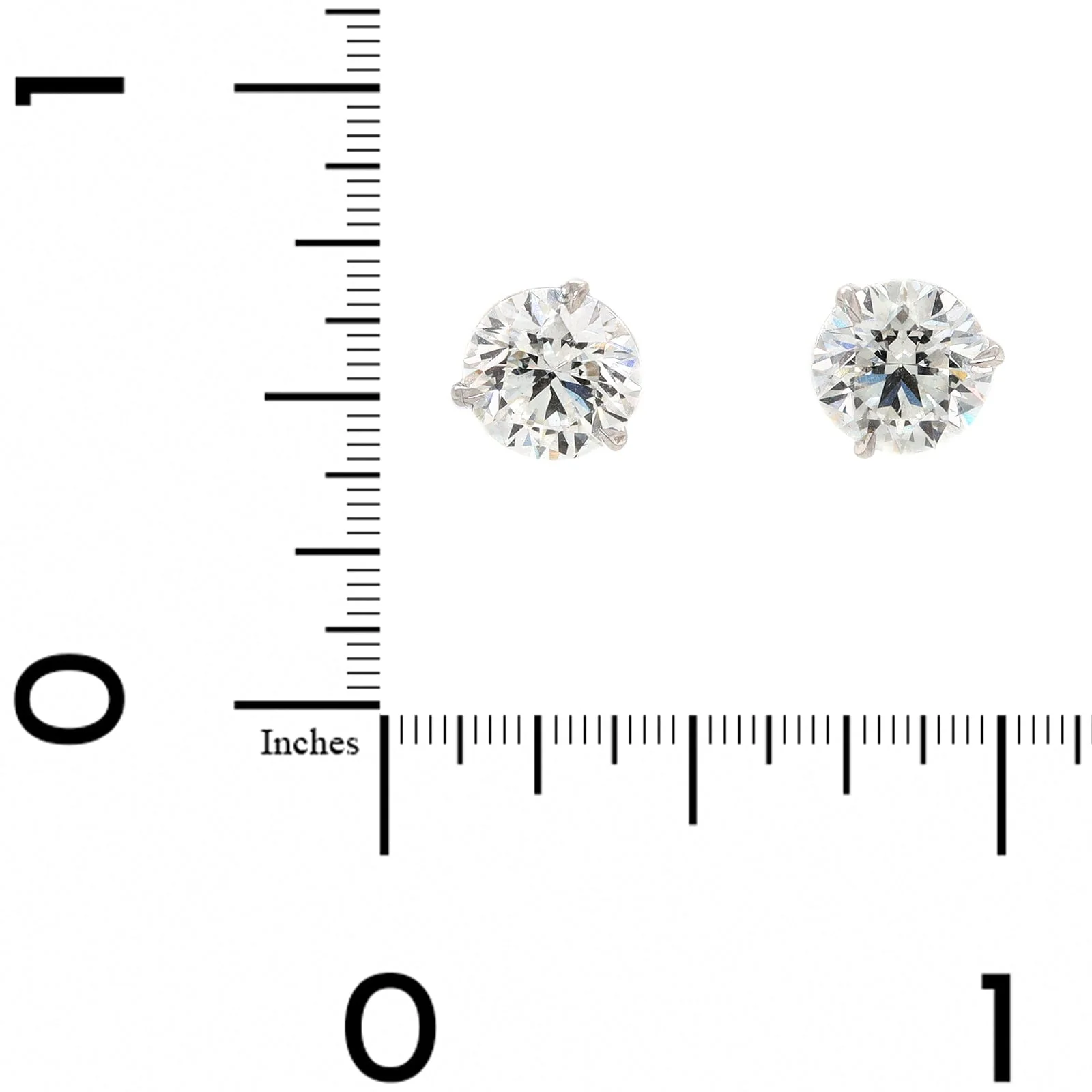 18K White Gold 2CTW Diamond Stud Earrings - Image 2