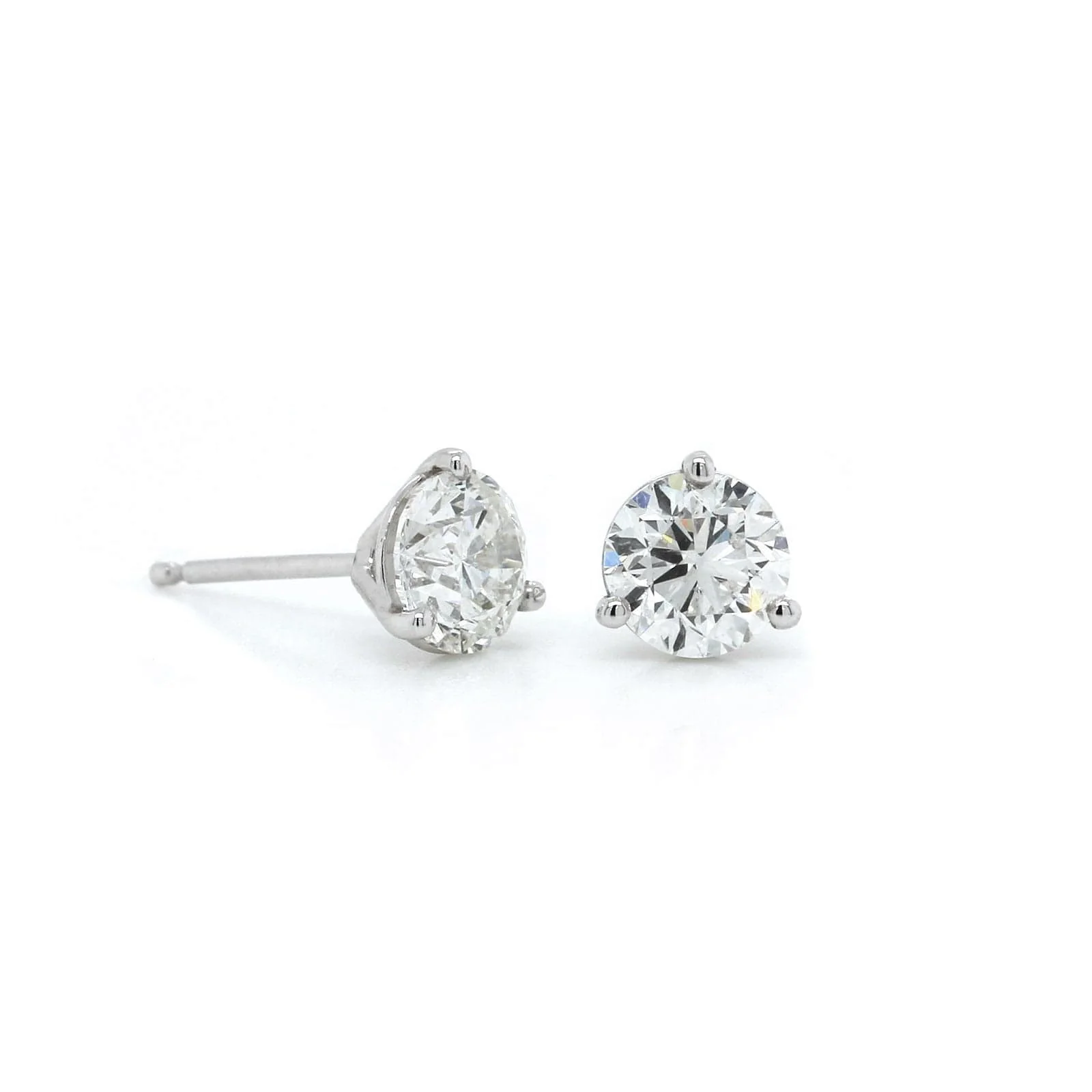 14K White Gold 1.50CTW Diamond Stud Earrings - Image 4