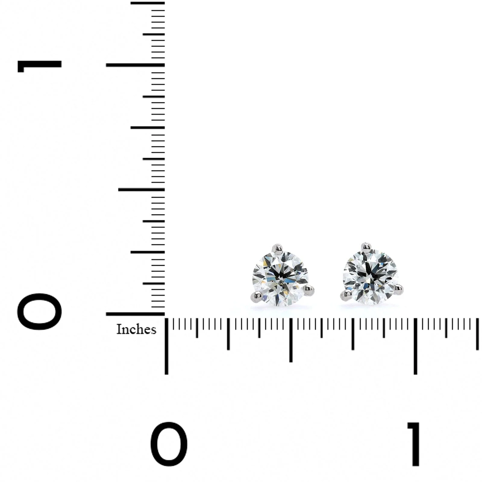 18K White Gold Diamond Stud Earrings - Image 2